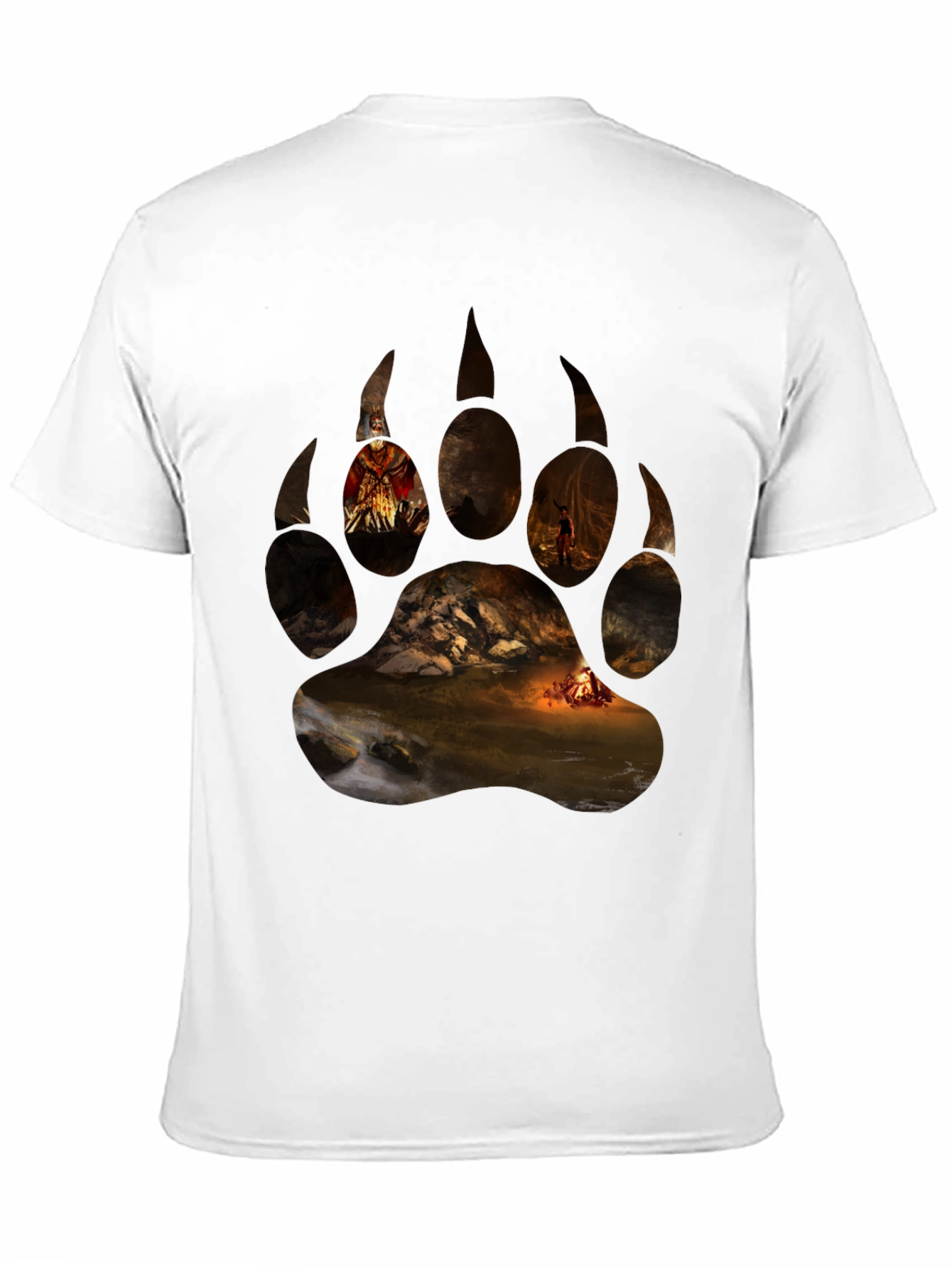 Bear Paw Print Graphic T-Shirt