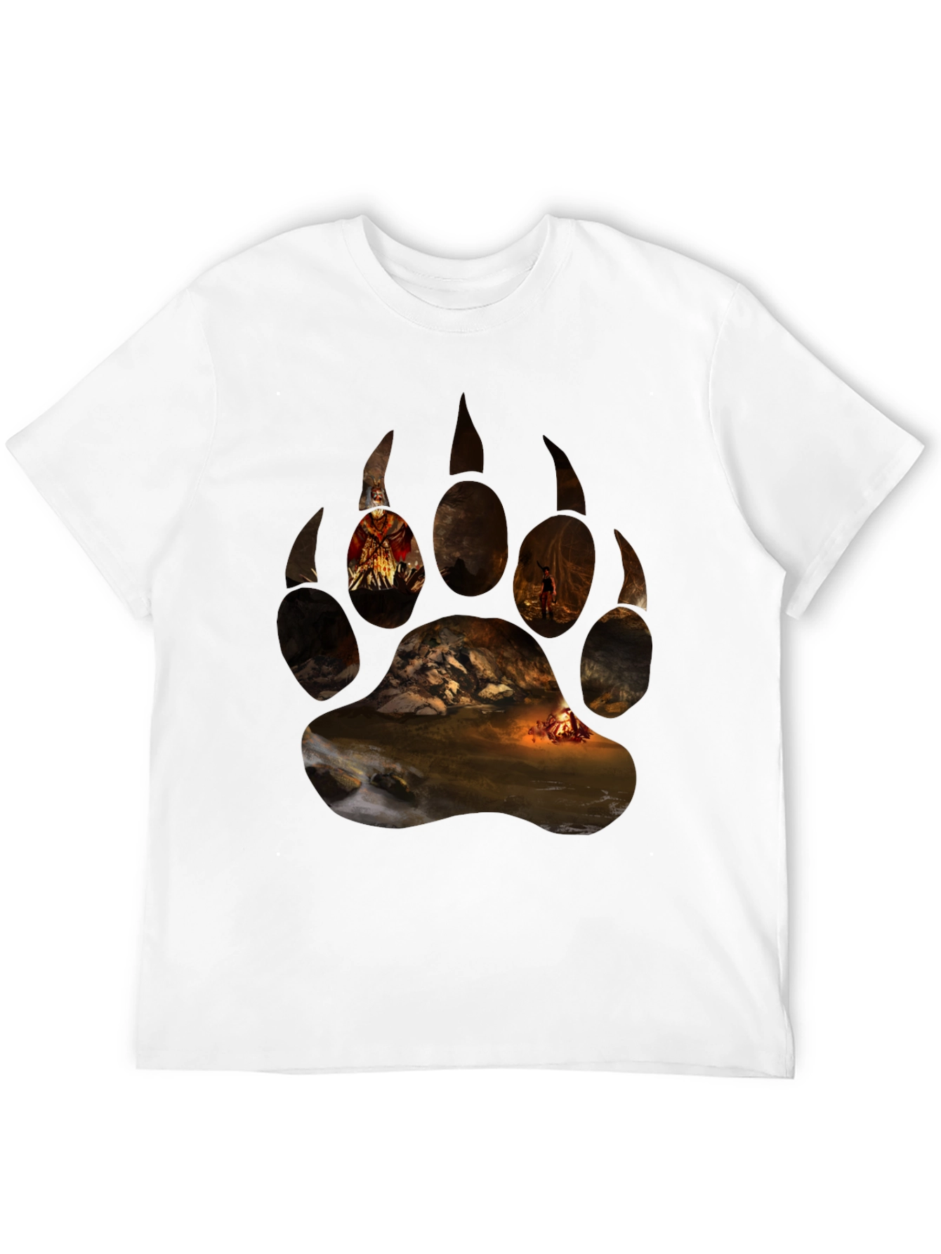 Bear Paw Print Graphic T-Shirt
