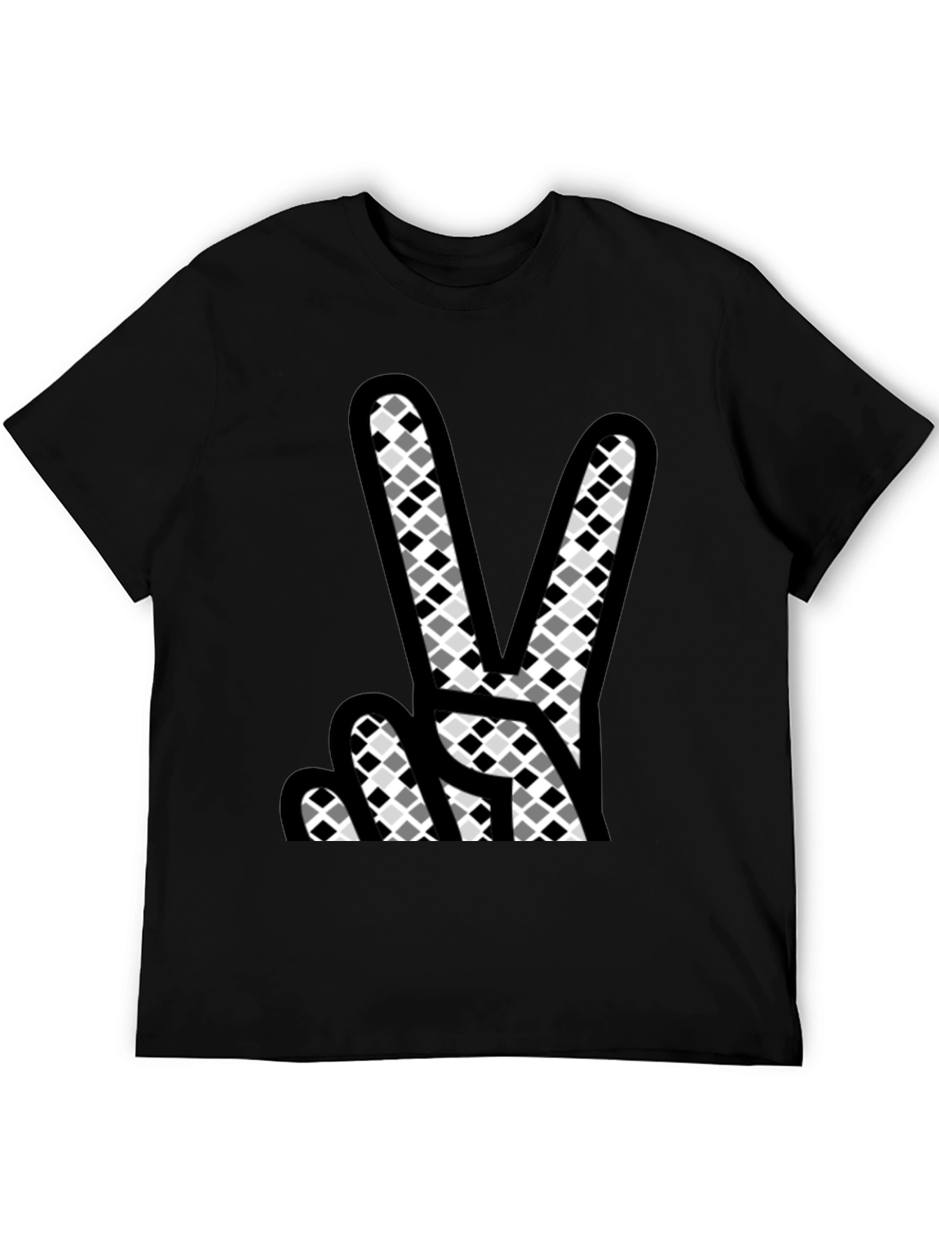Peace Sign Graphic T-Shirt - Mens Black Cotton Tee