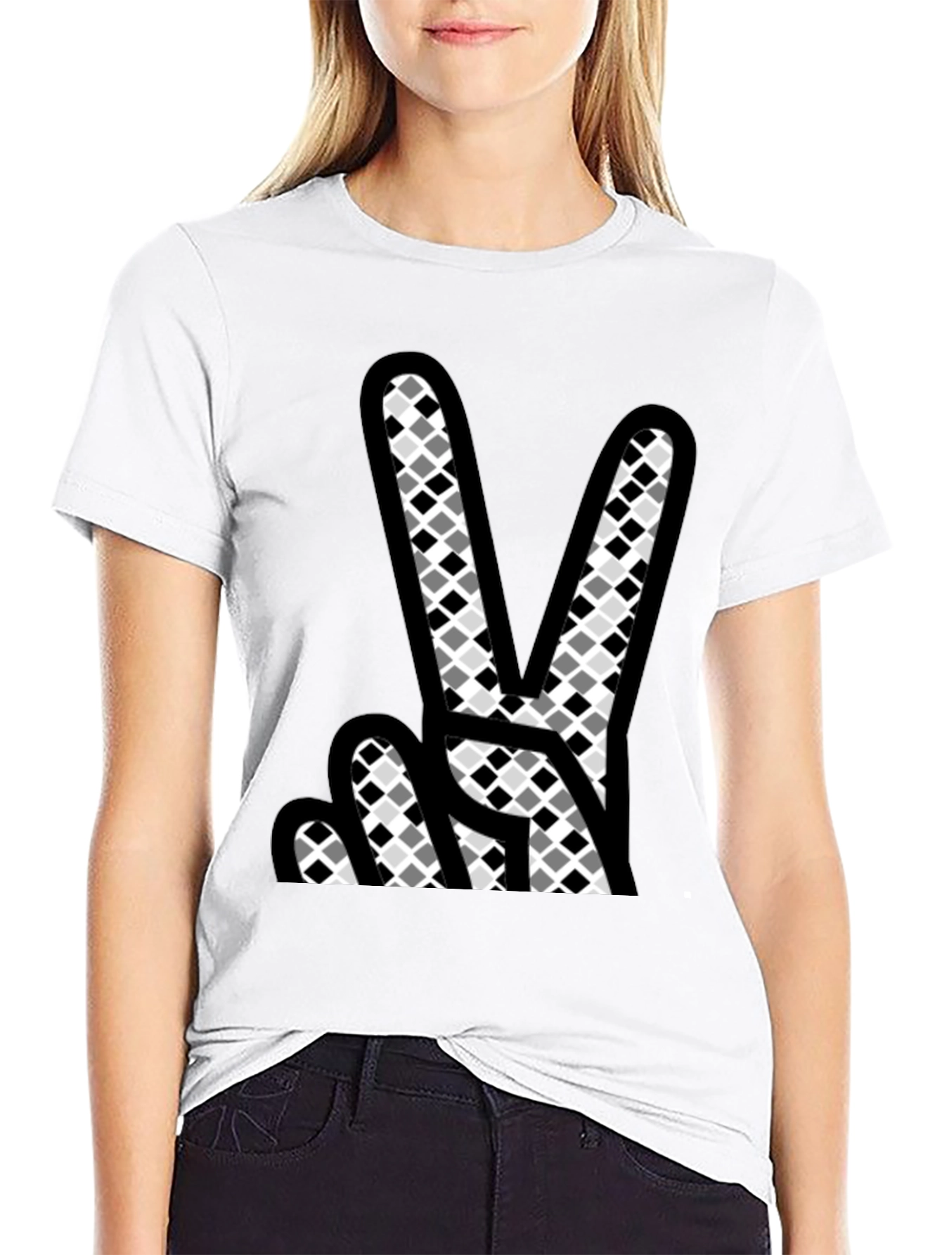 Peace Sign Graphic T-Shirt - Mens Black Cotton Tee