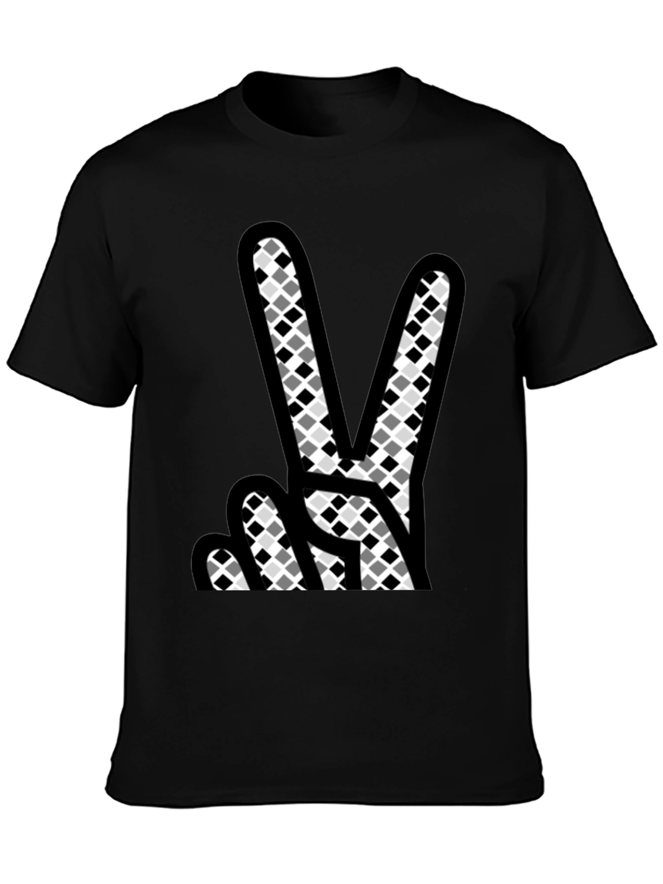 Peace Sign Graphic T-Shirt - Mens Black Cotton Tee