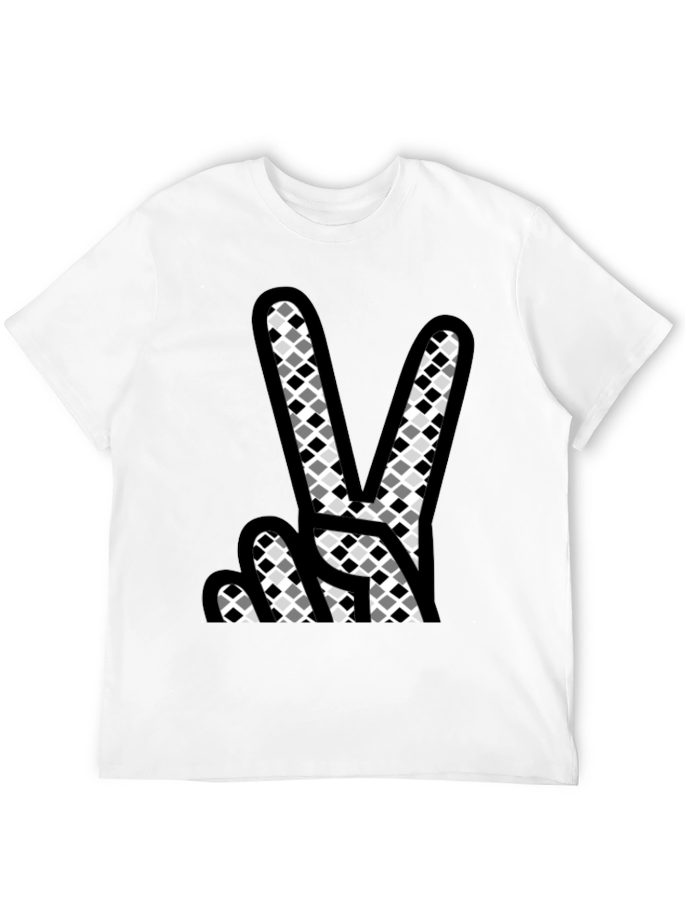 Peace Sign Graphic T-Shirt - Mens Black Cotton Tee