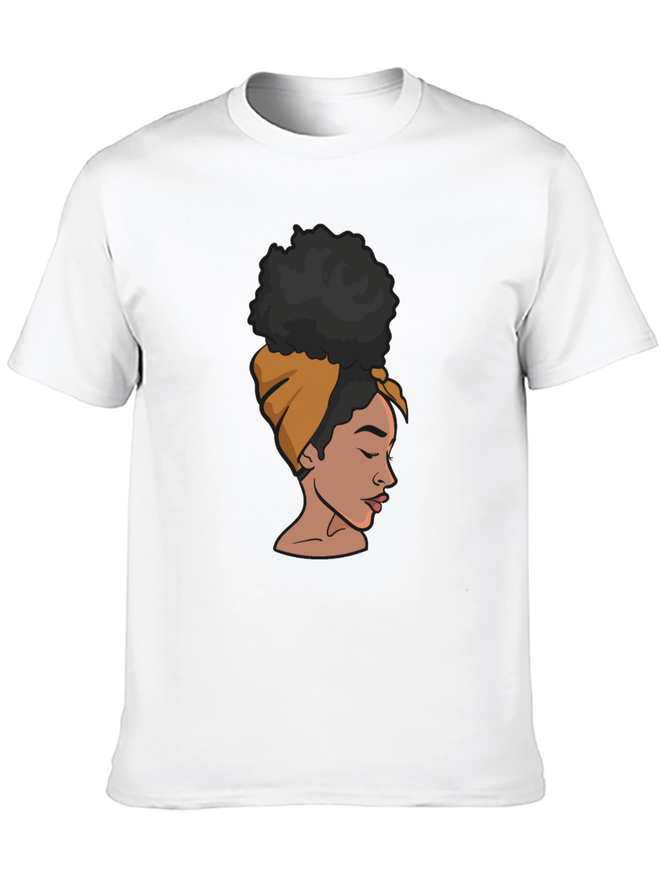 Black T-Shirt with Afro Woman Graphic