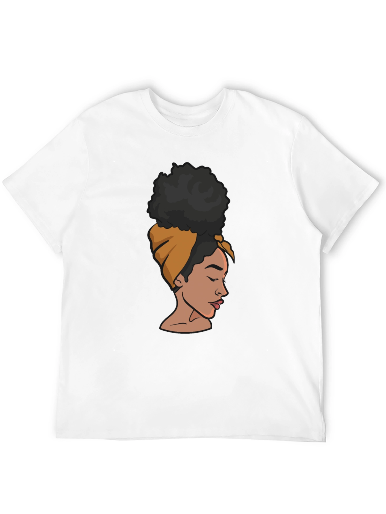 Black T-Shirt with Afro Woman Graphic
