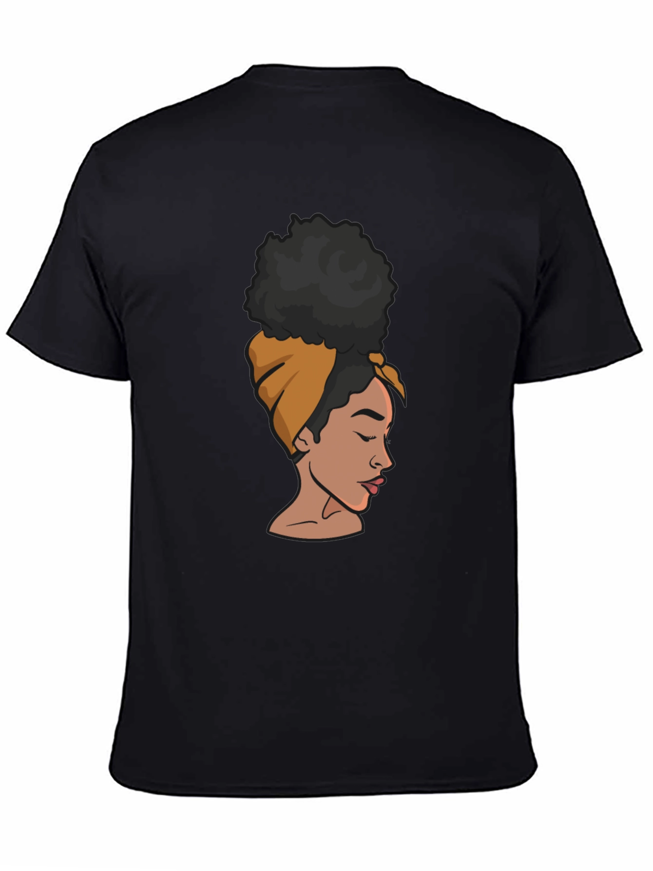 Black T-Shirt with Afro Woman Graphic