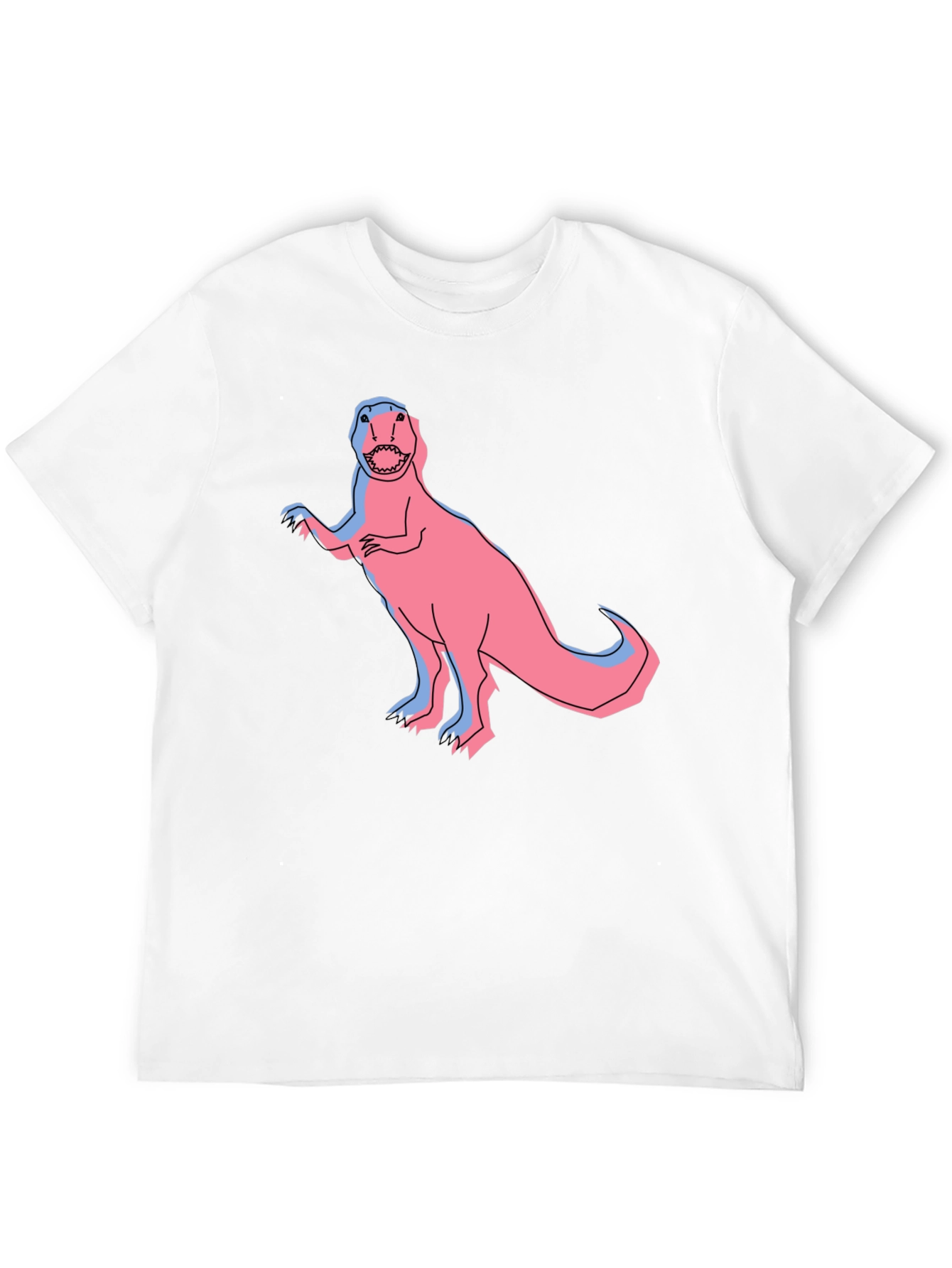 Dino Graphic Tee - Pink & Blue T-Rex