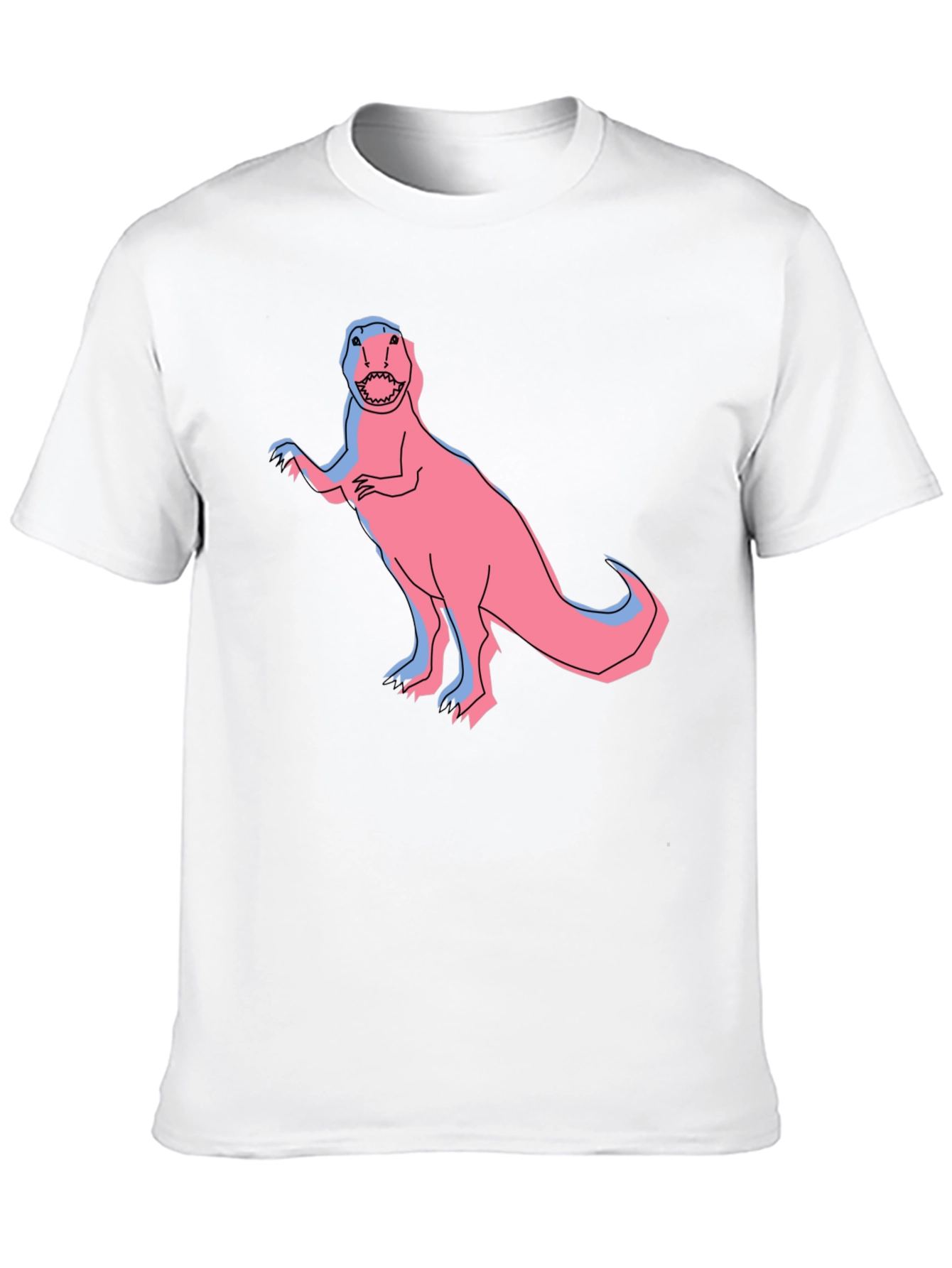 Dino Graphic Tee - Pink & Blue T-Rex