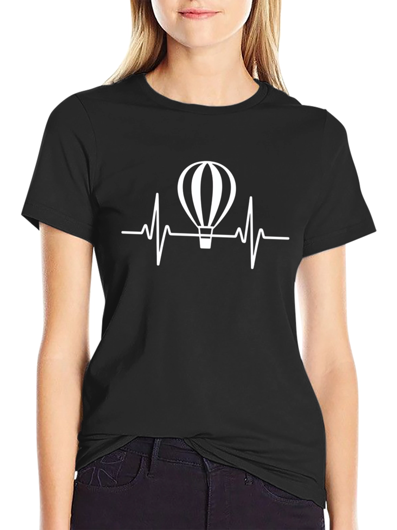 Hot Air Balloon Heartbeat T-Shirt - Aviation Lover