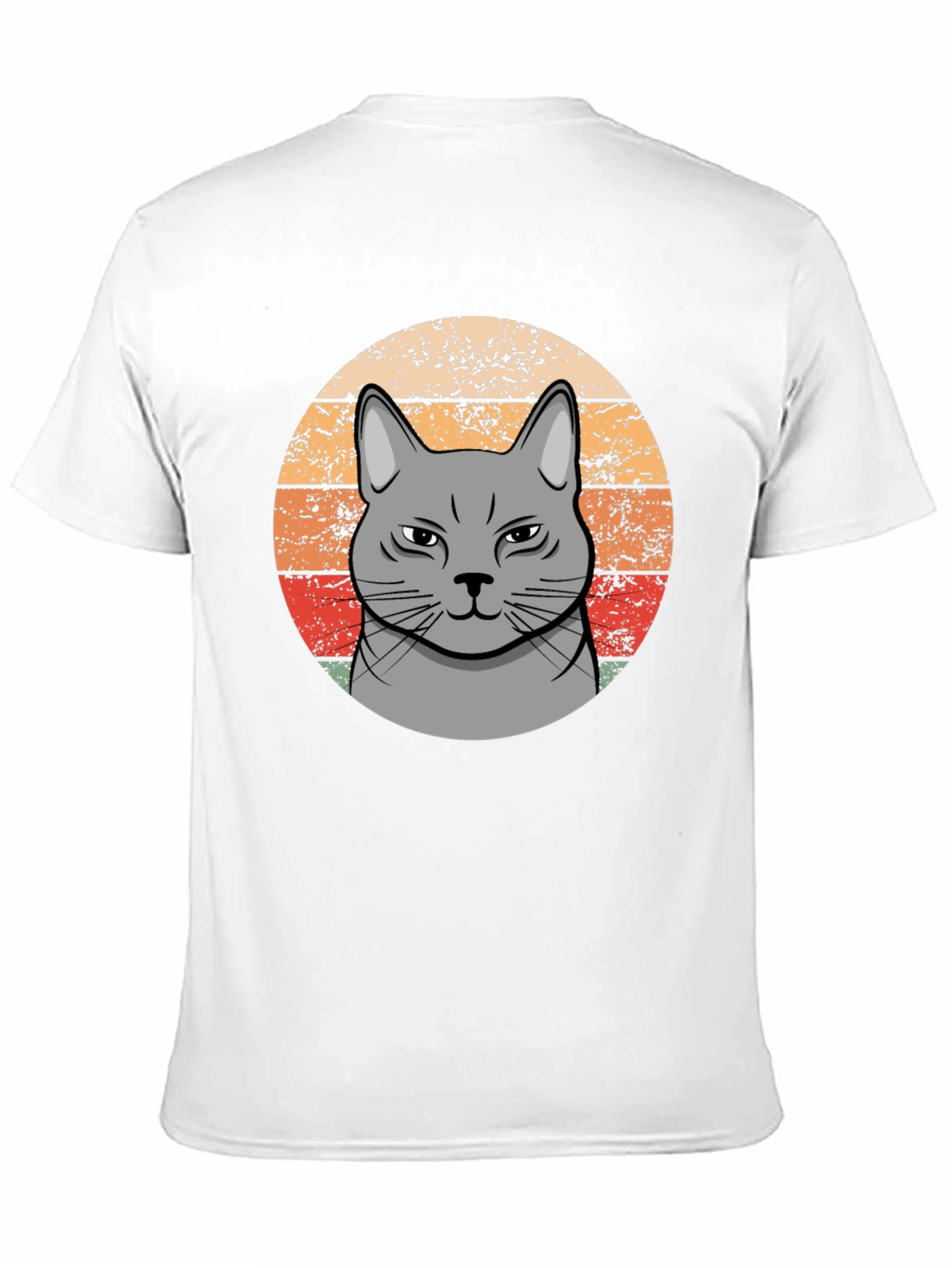 Retro Cat T-Shirt - Grumpy Feline Design