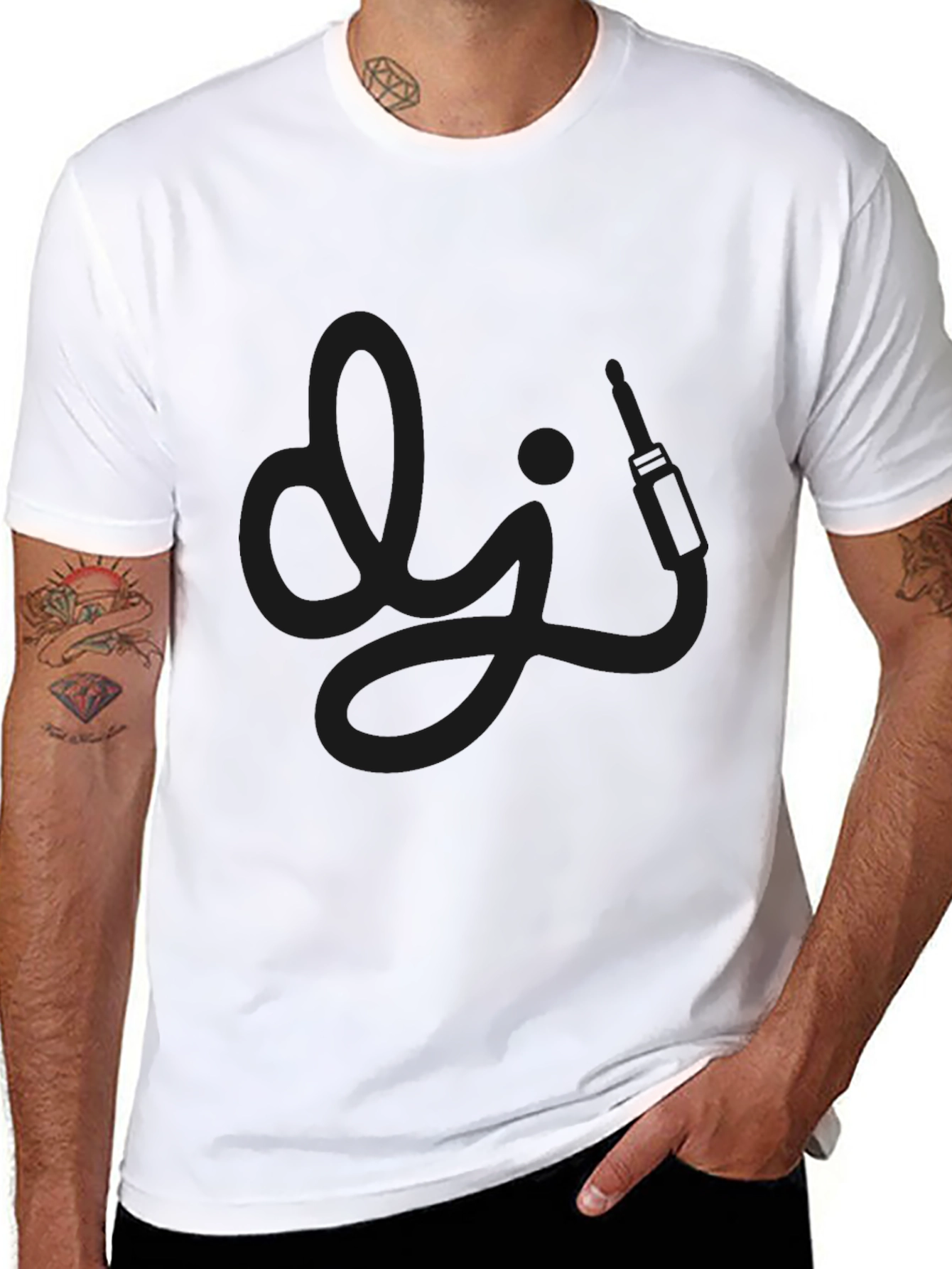 DJ Inspired Graphic Black T-Shirt
