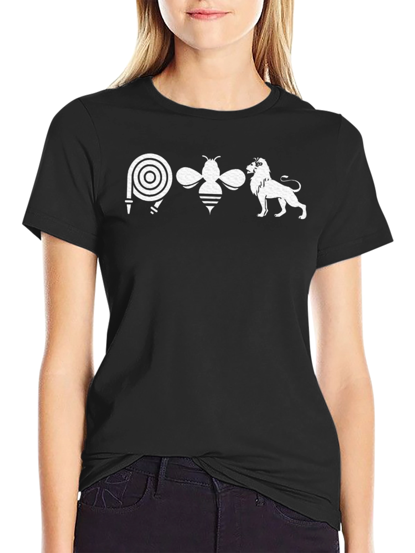 Hose Bee Lion T-Shirt - Black Graphic Tee