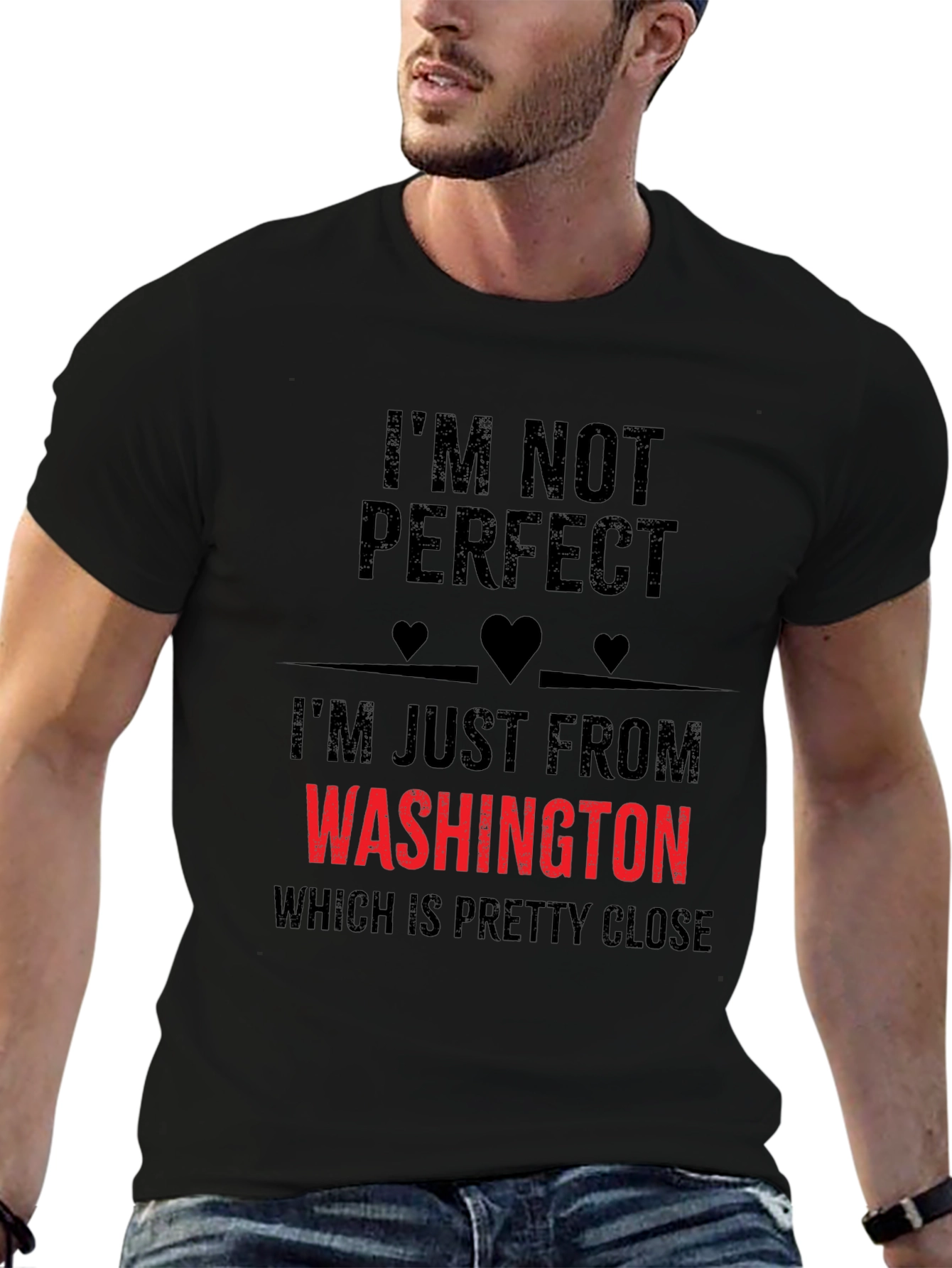 Funny Washington State T-Shirt - Im Not Perfect