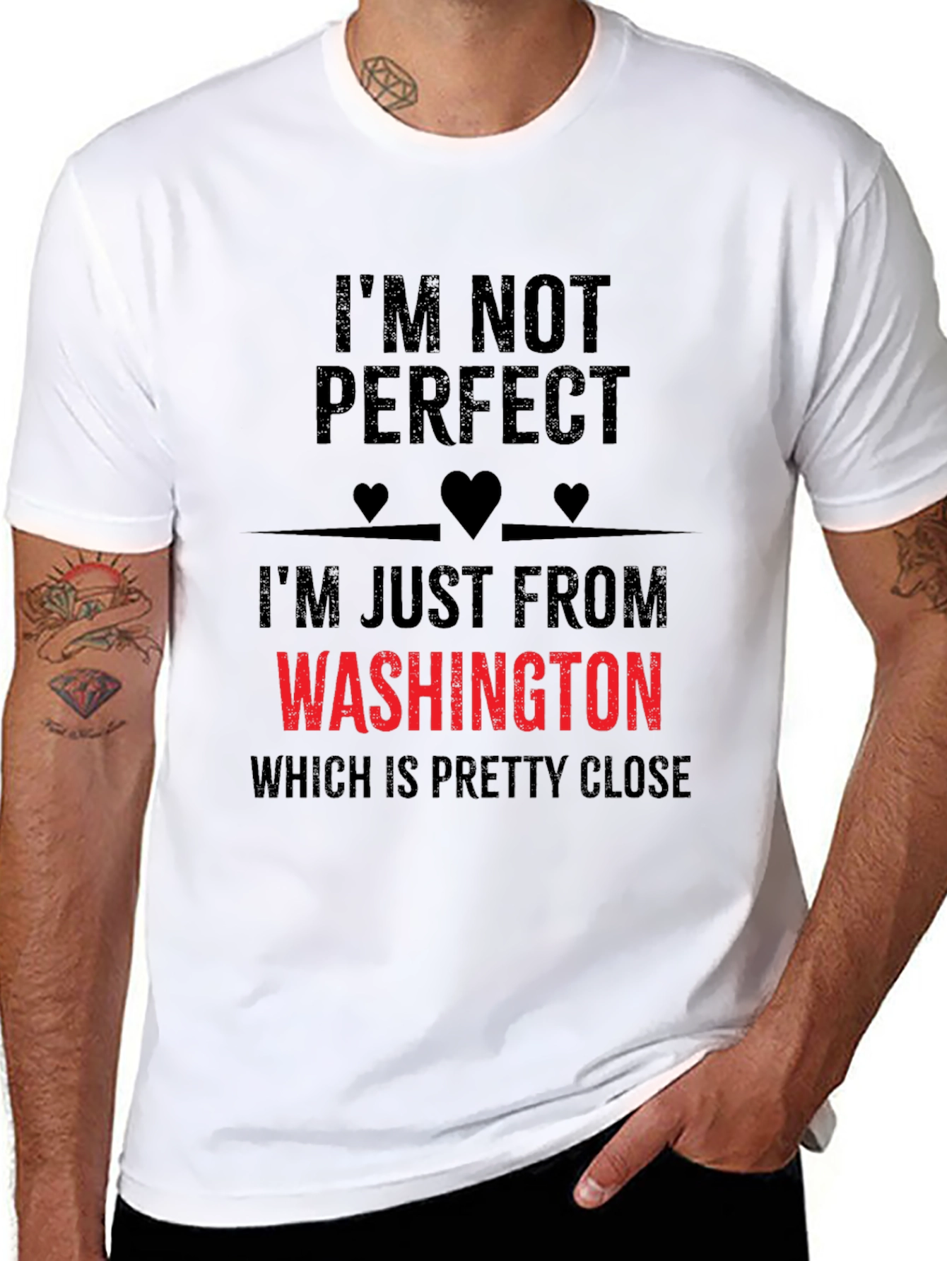 Funny Washington State T-Shirt - Im Not Perfect