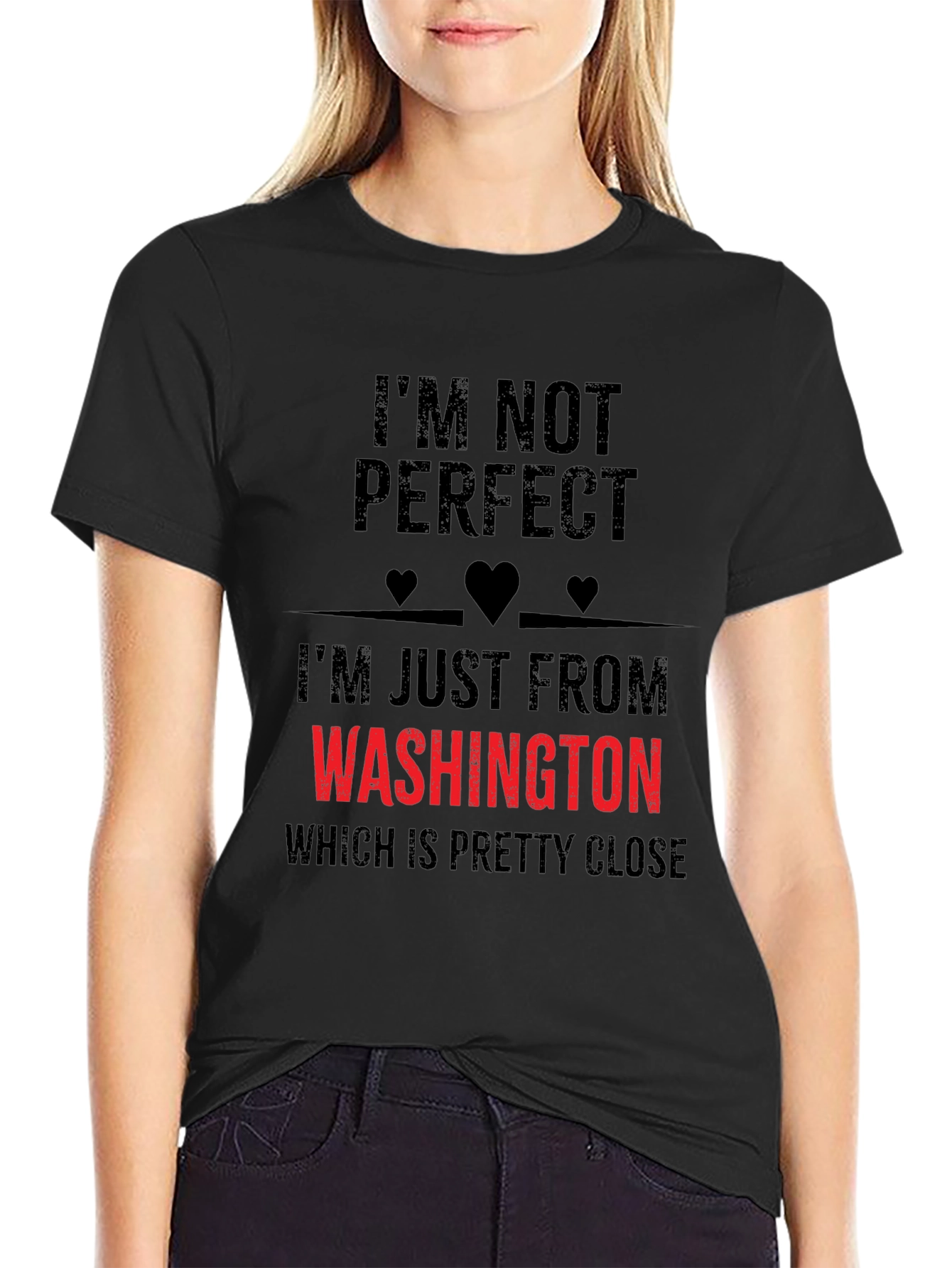 Funny Washington State T-Shirt - Im Not Perfect
