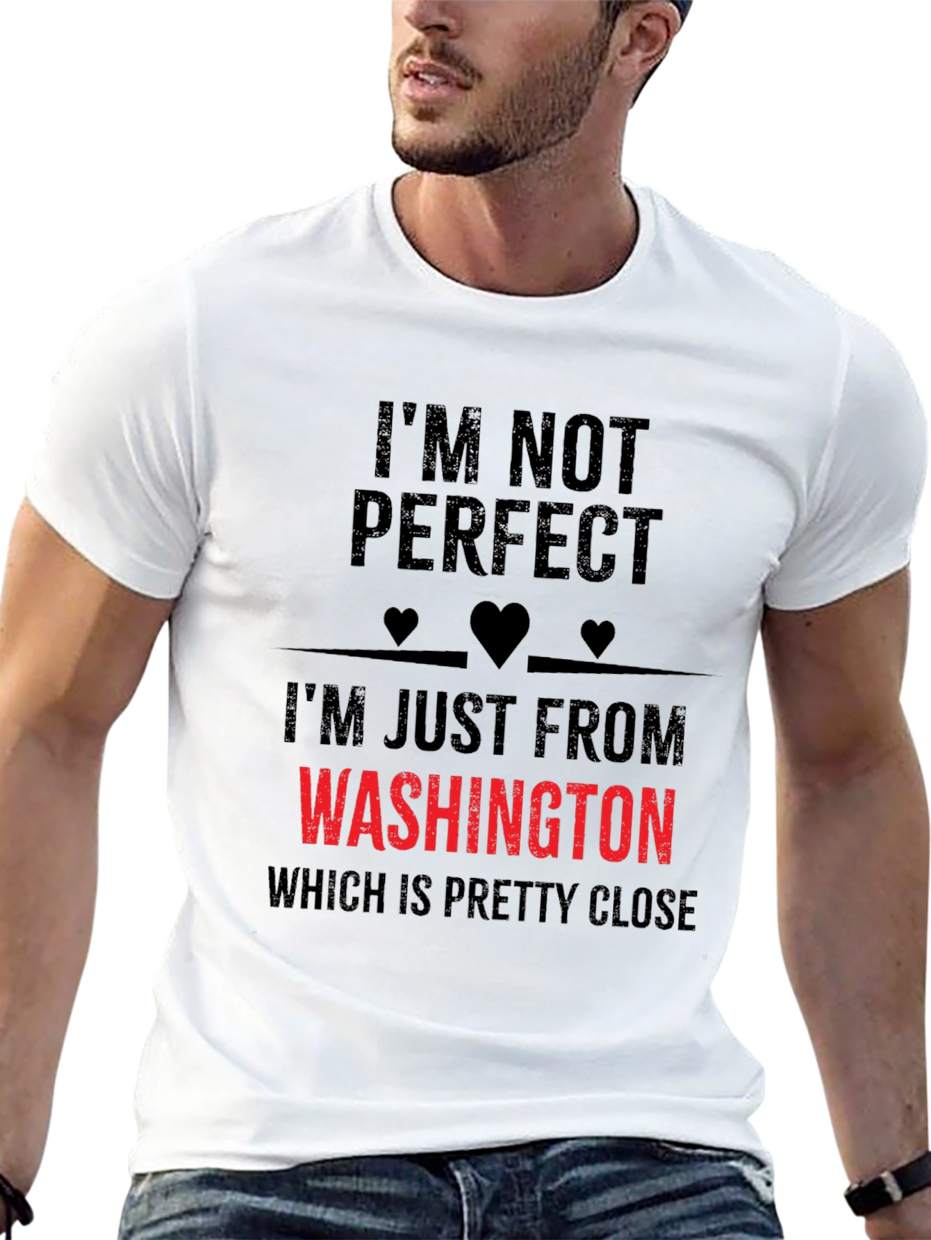 Funny Washington State T-Shirt - Im Not Perfect