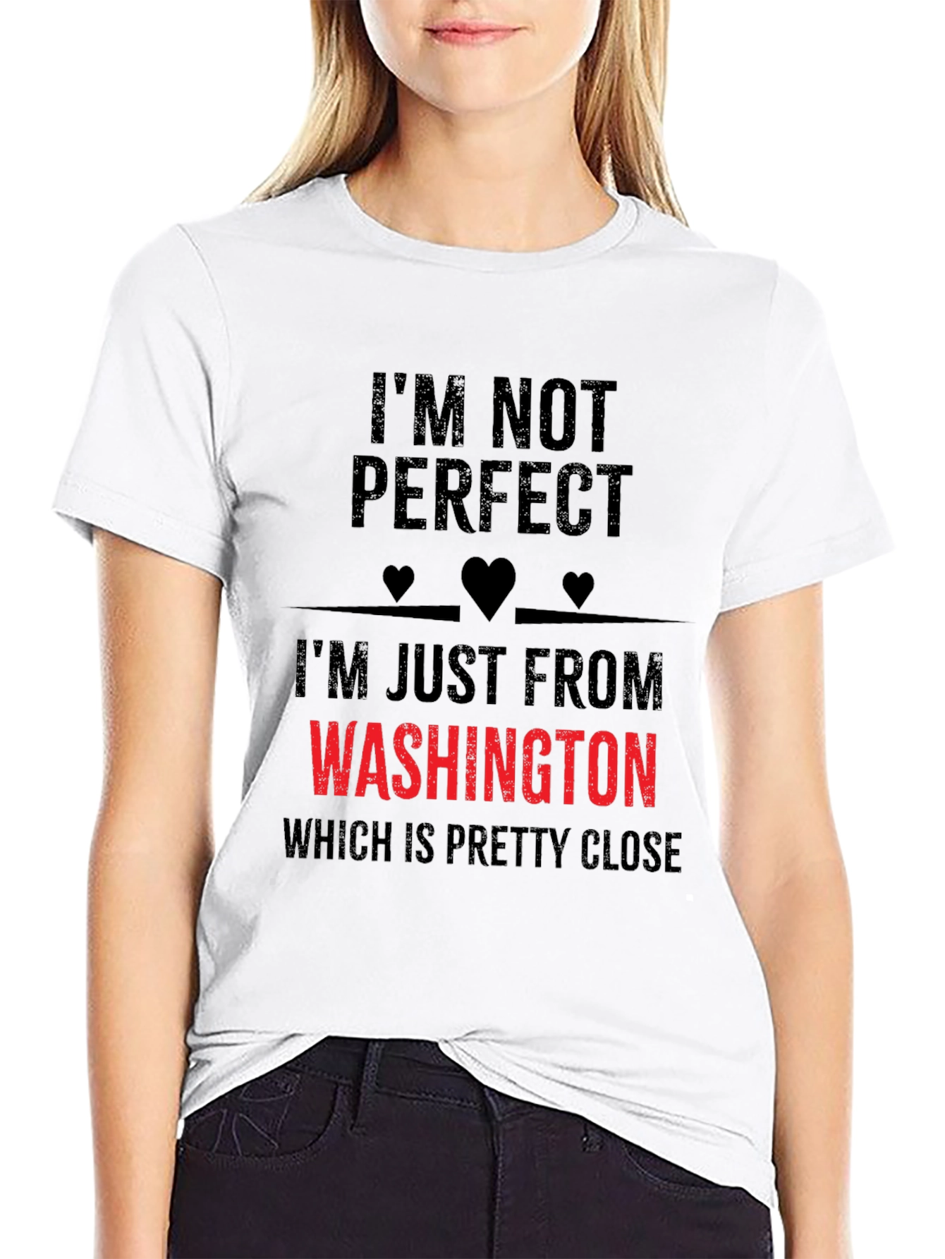 Funny Washington State T-Shirt - Im Not Perfect