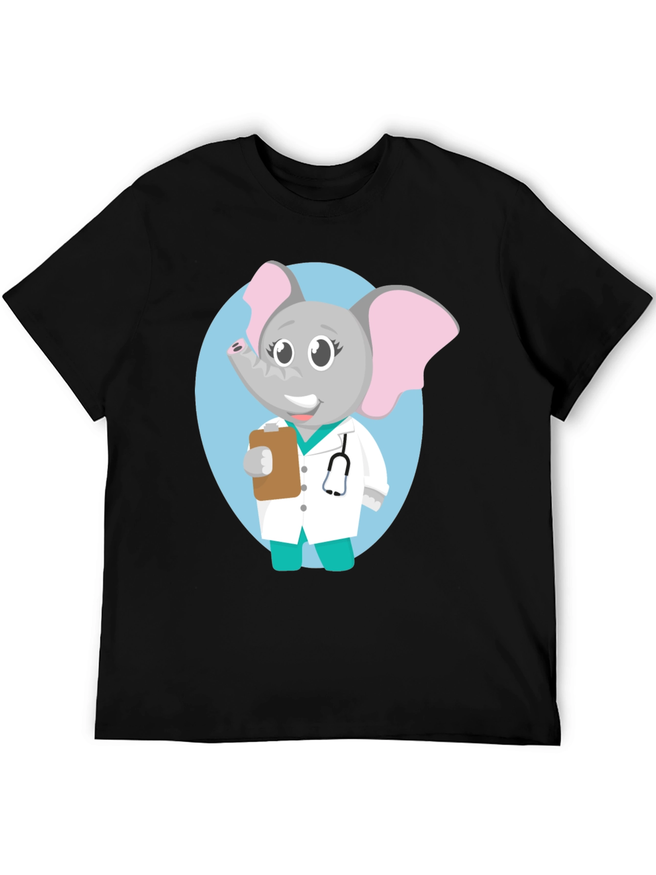 Elephant Doctor Cartoon Graphic T-Shirt
