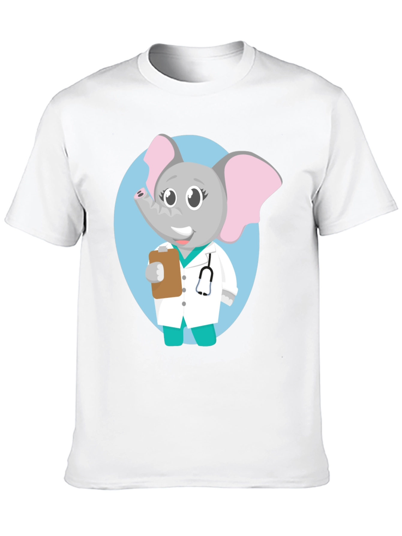 Elephant Doctor Cartoon Graphic T-Shirt