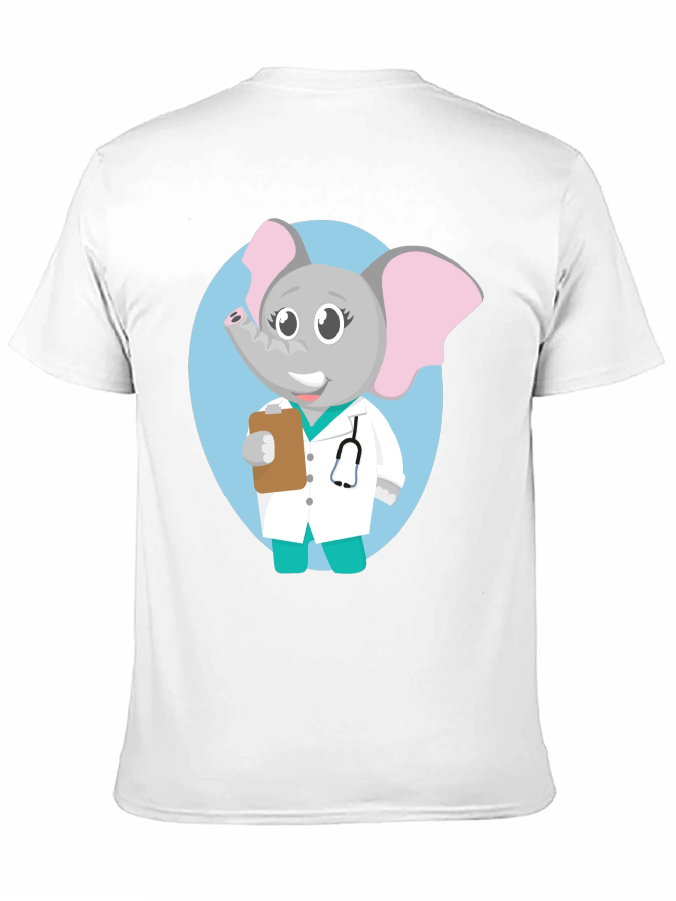 Elephant Doctor Cartoon Graphic T-Shirt