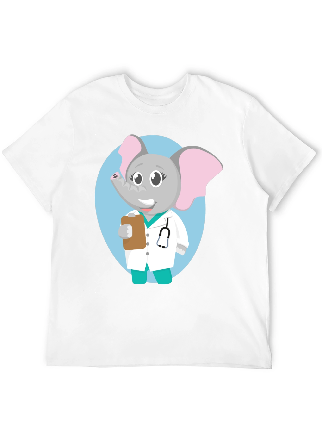 Elephant Doctor Cartoon Graphic T-Shirt