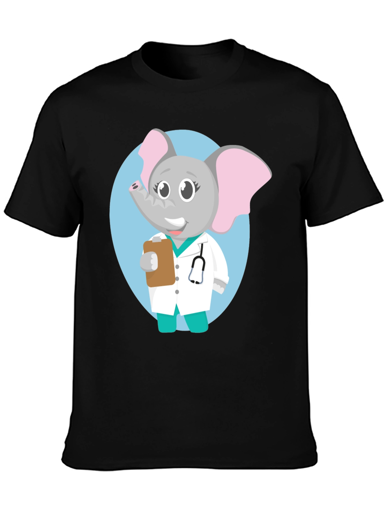 Elephant Doctor Cartoon Graphic T-Shirt