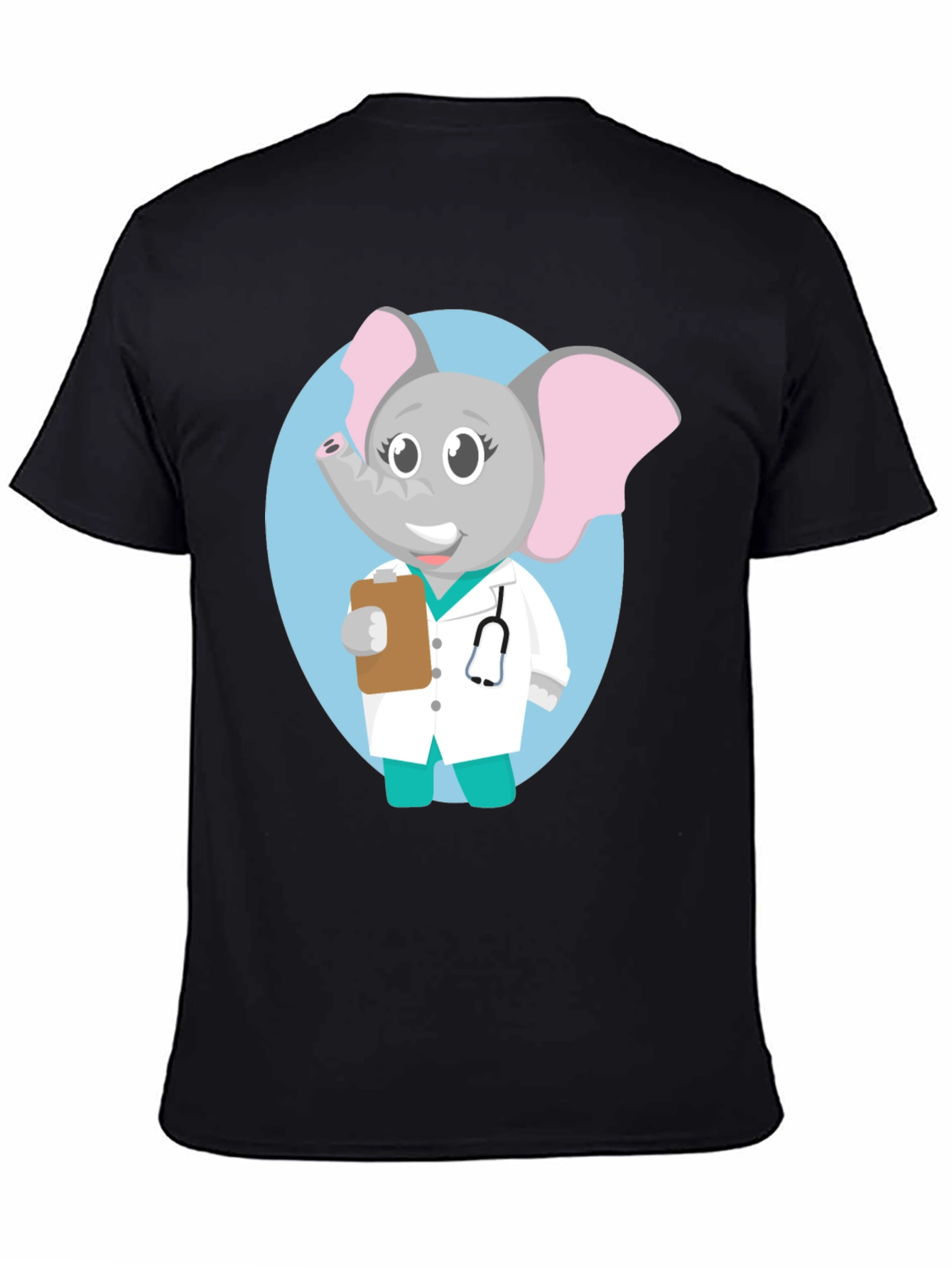 Elephant Doctor Cartoon Graphic T-Shirt
