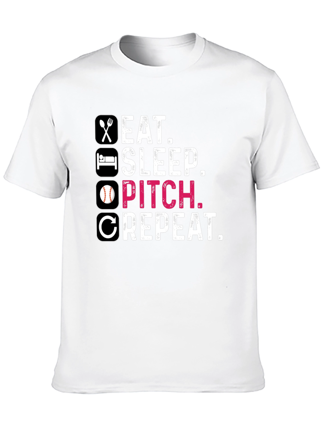 Eat Sleep Pitch Repeat Baseball T-Shirt
