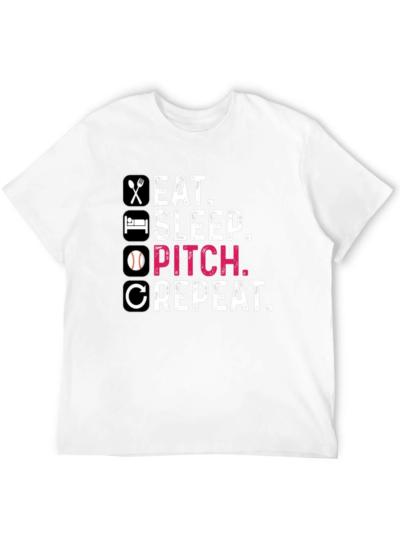 Eat Sleep Pitch Repeat Baseball T-Shirt