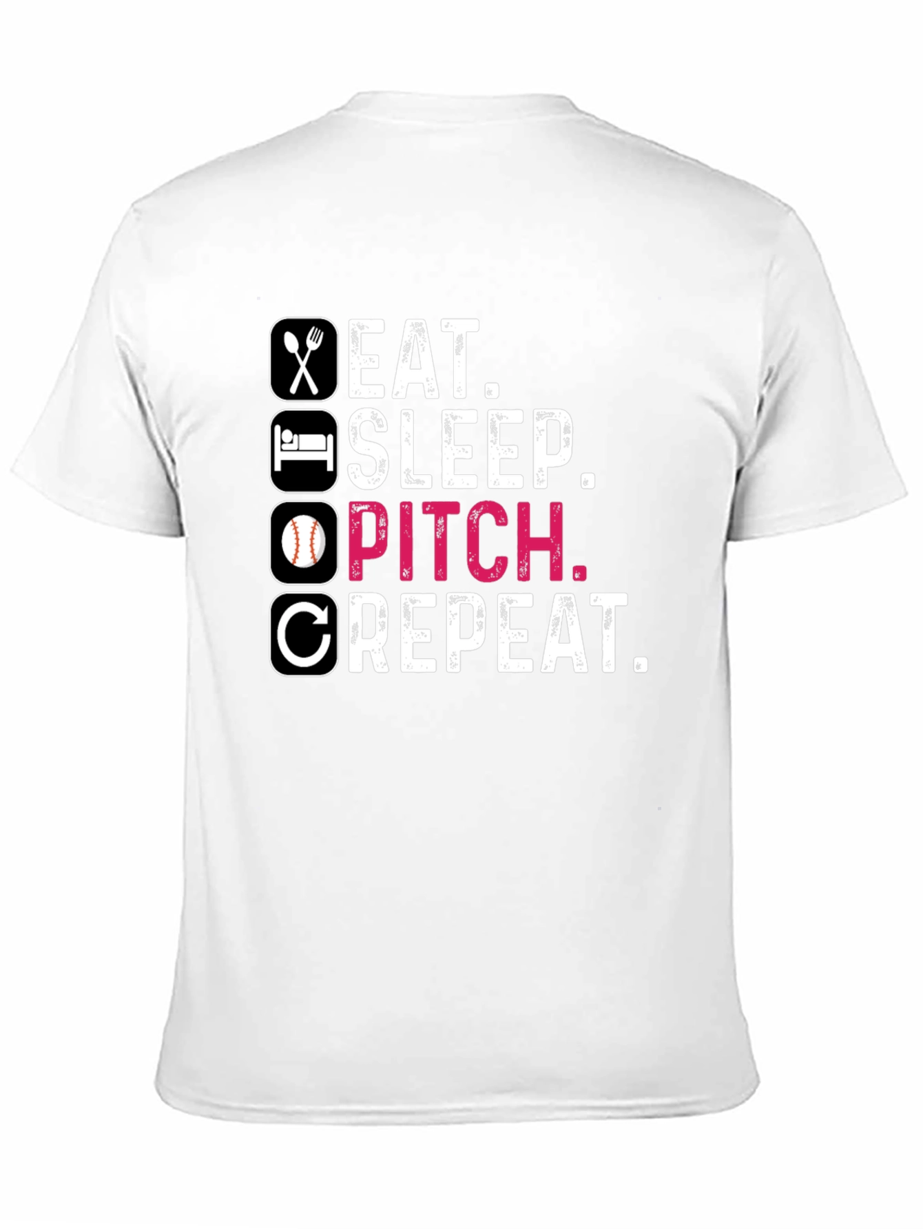 Eat Sleep Pitch Repeat Baseball T-Shirt
