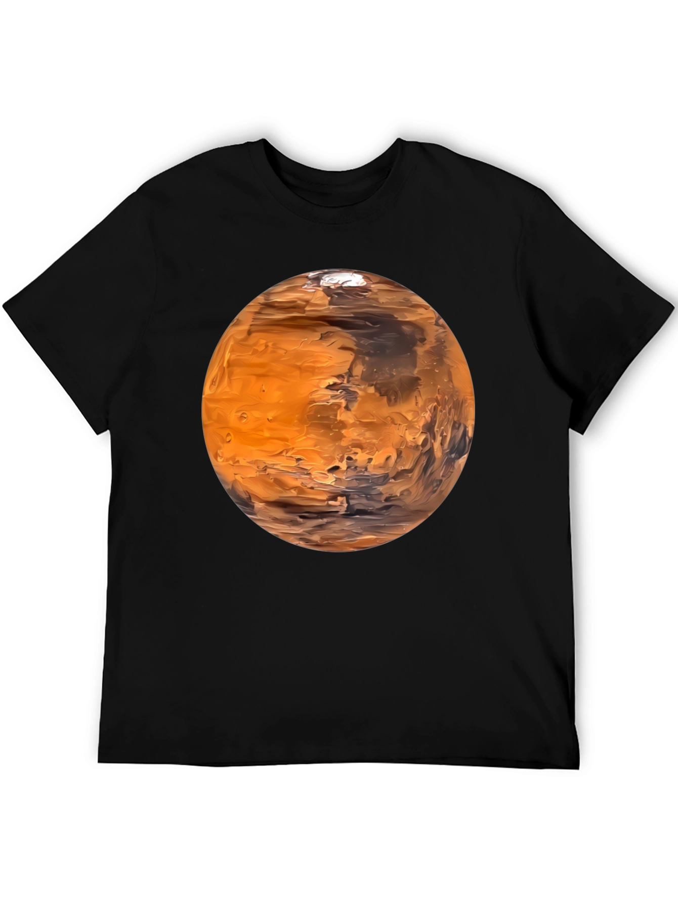 Mars Planet Graphic Black T-Shirt