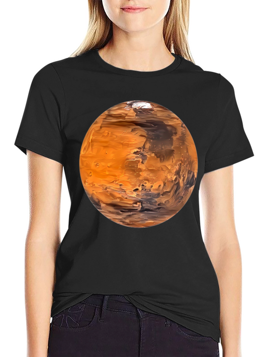 Mars Planet Graphic Black T-Shirt