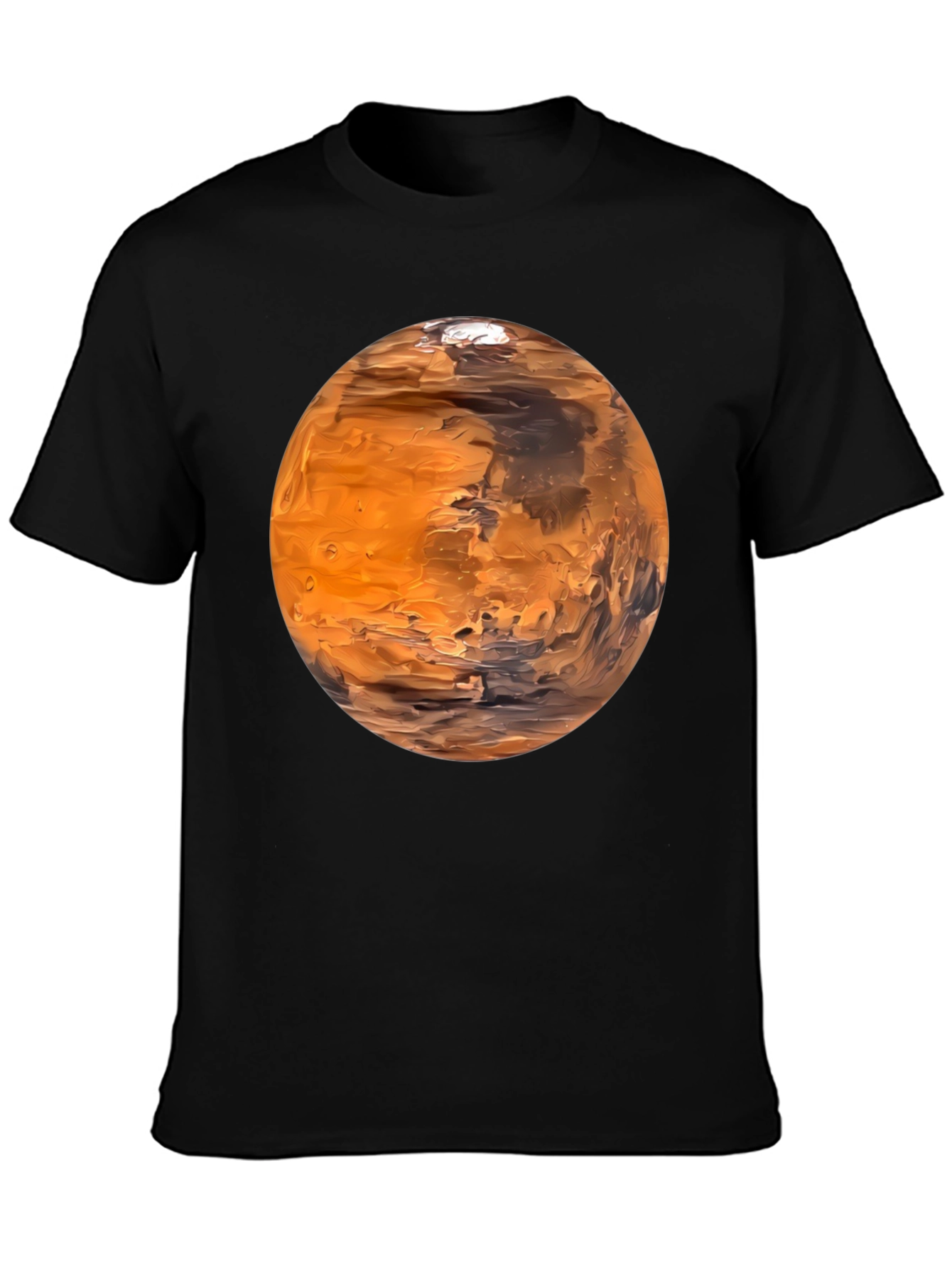 Mars Planet Graphic Black T-Shirt