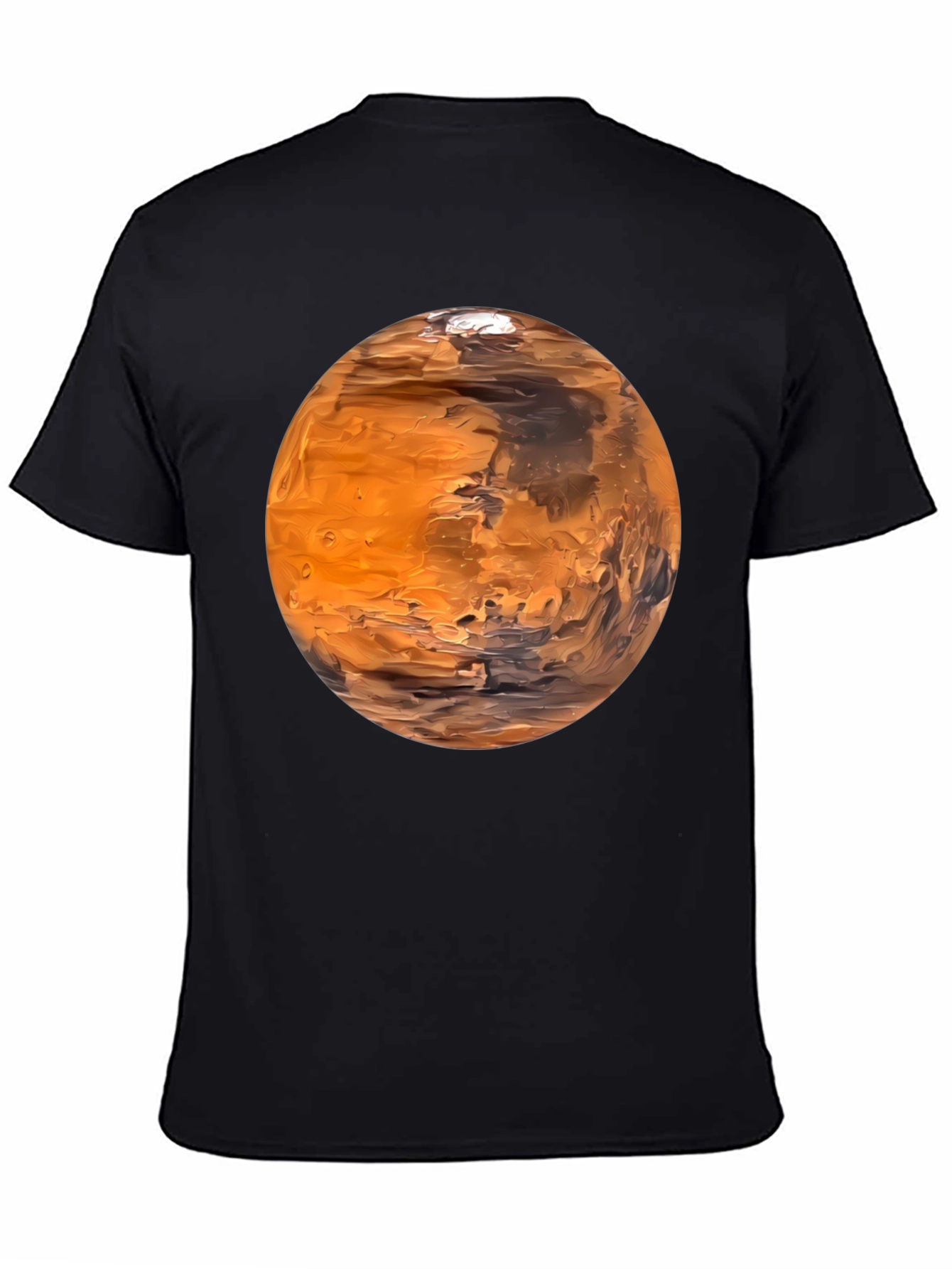 Mars Planet Graphic Black T-Shirt