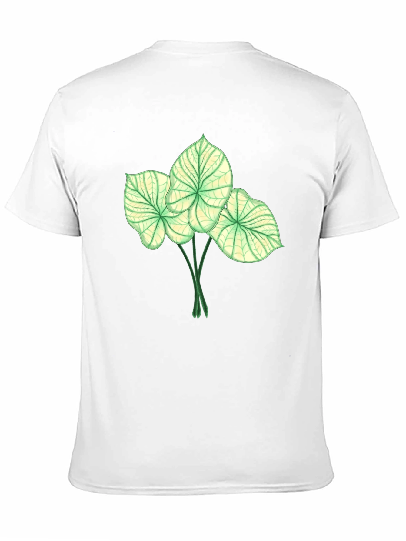 Botanical Leaf Print Black T-Shirt