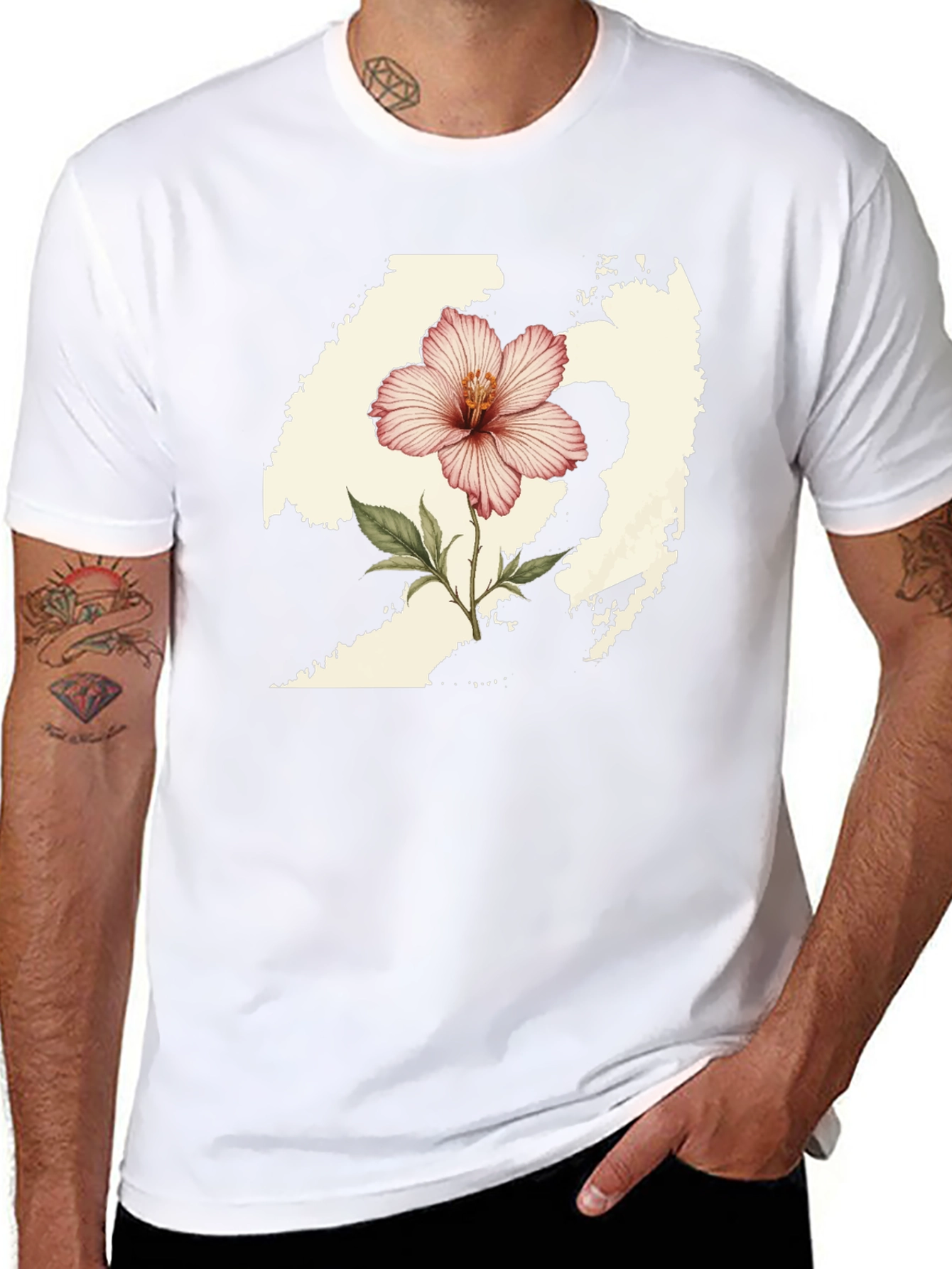 Hibiscus State Graphic Tee - Stylish Comfort