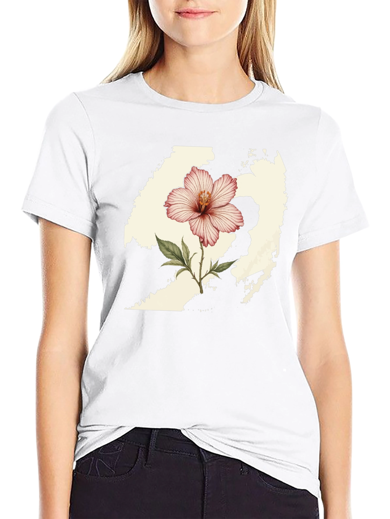 Hibiscus State Graphic Tee - Stylish Comfort