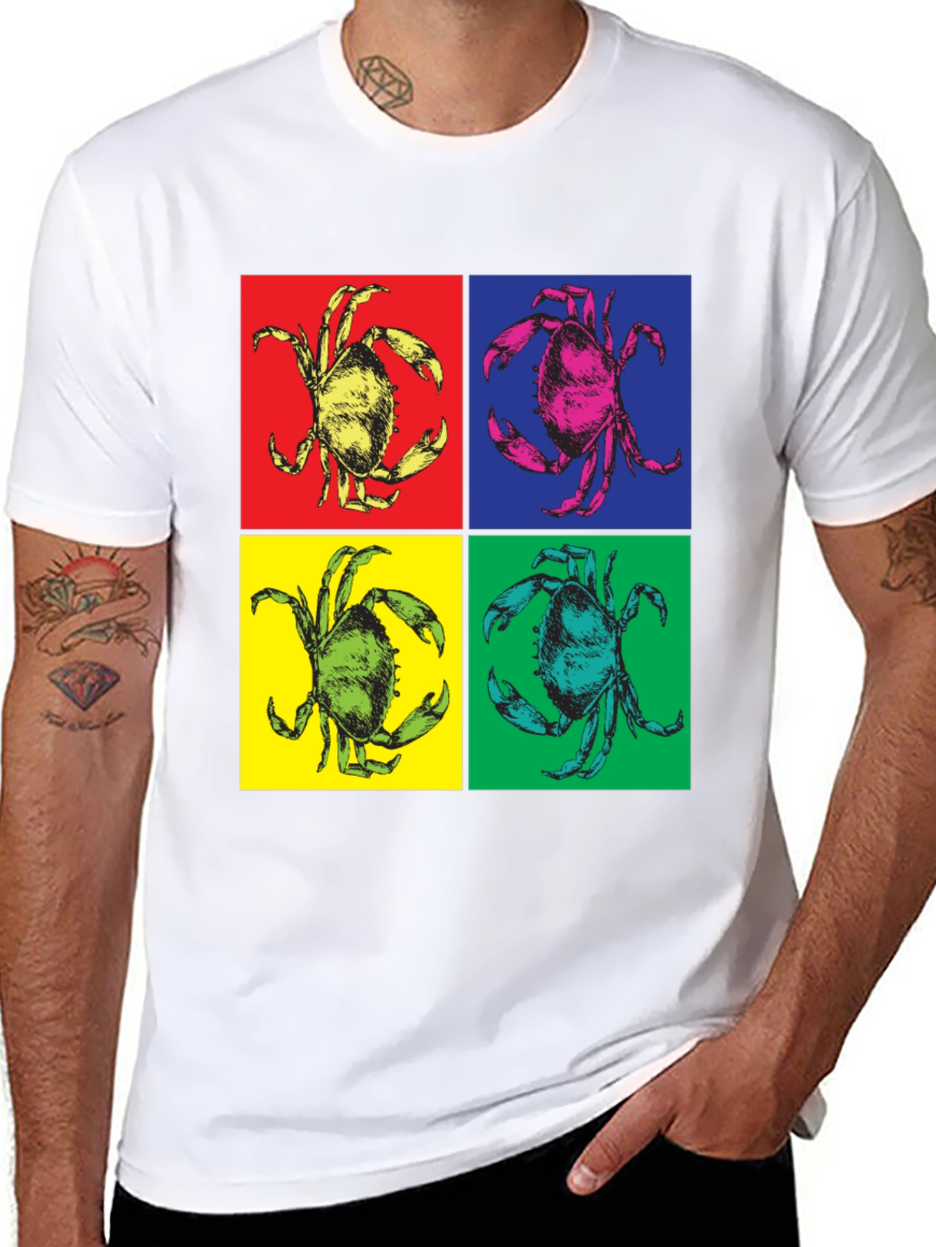 Pop Art Crab Graphic T-Shirt