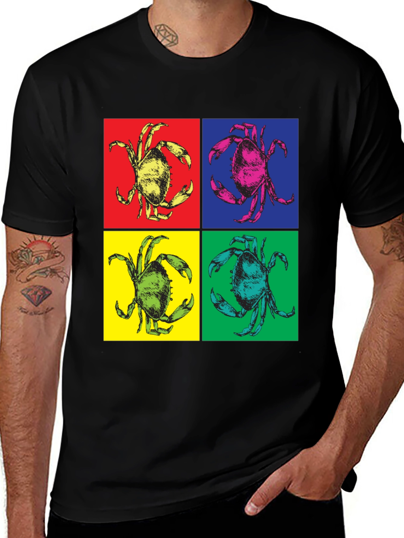 Pop Art Crab Graphic T-Shirt
