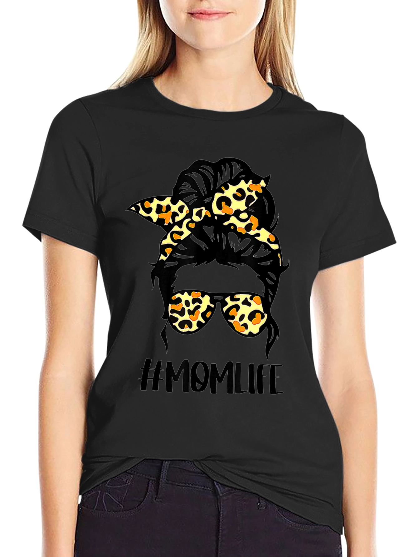 Messy Bun Mom Life Graphic Tee