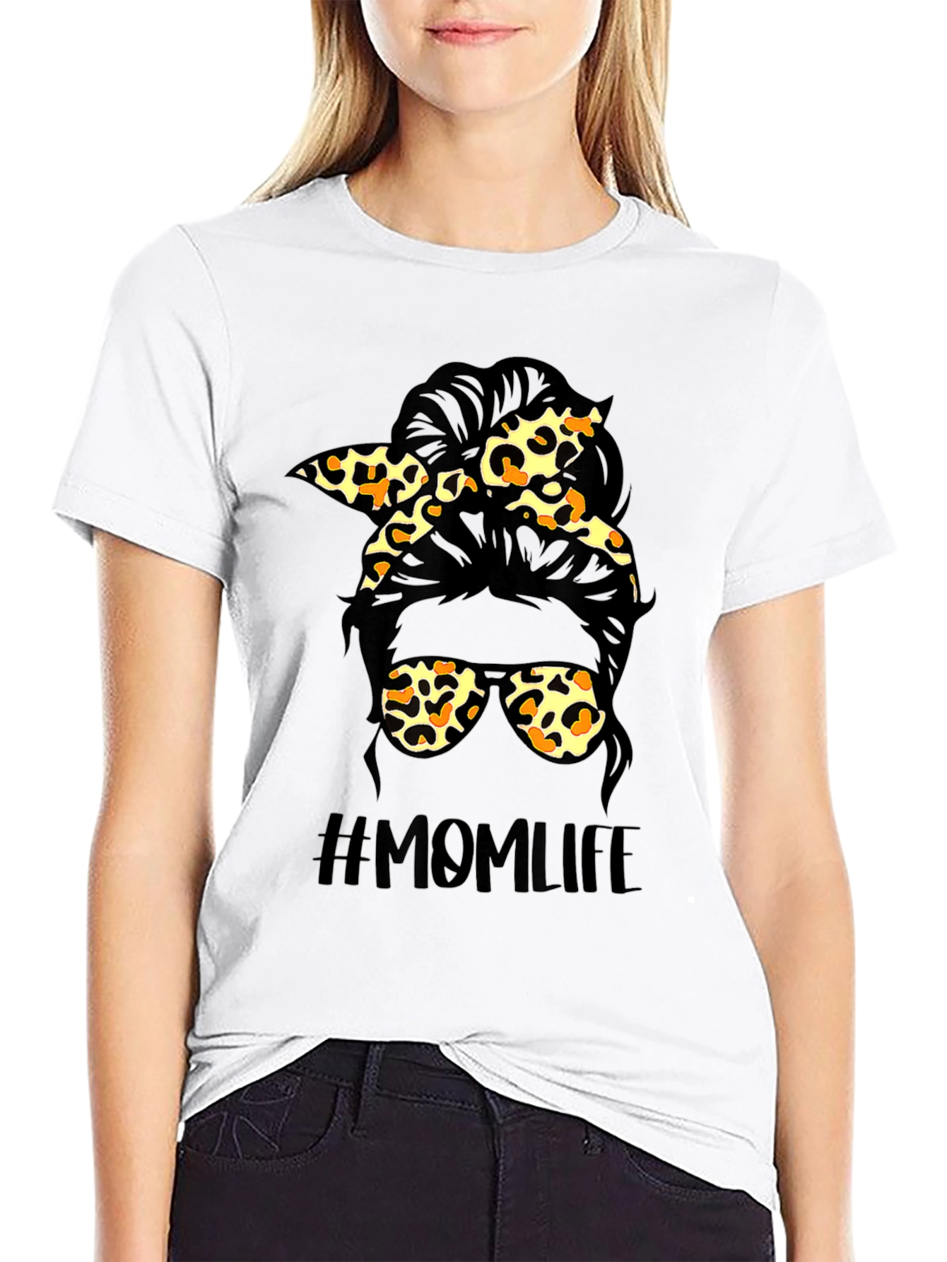 Messy Bun Mom Life Graphic Tee