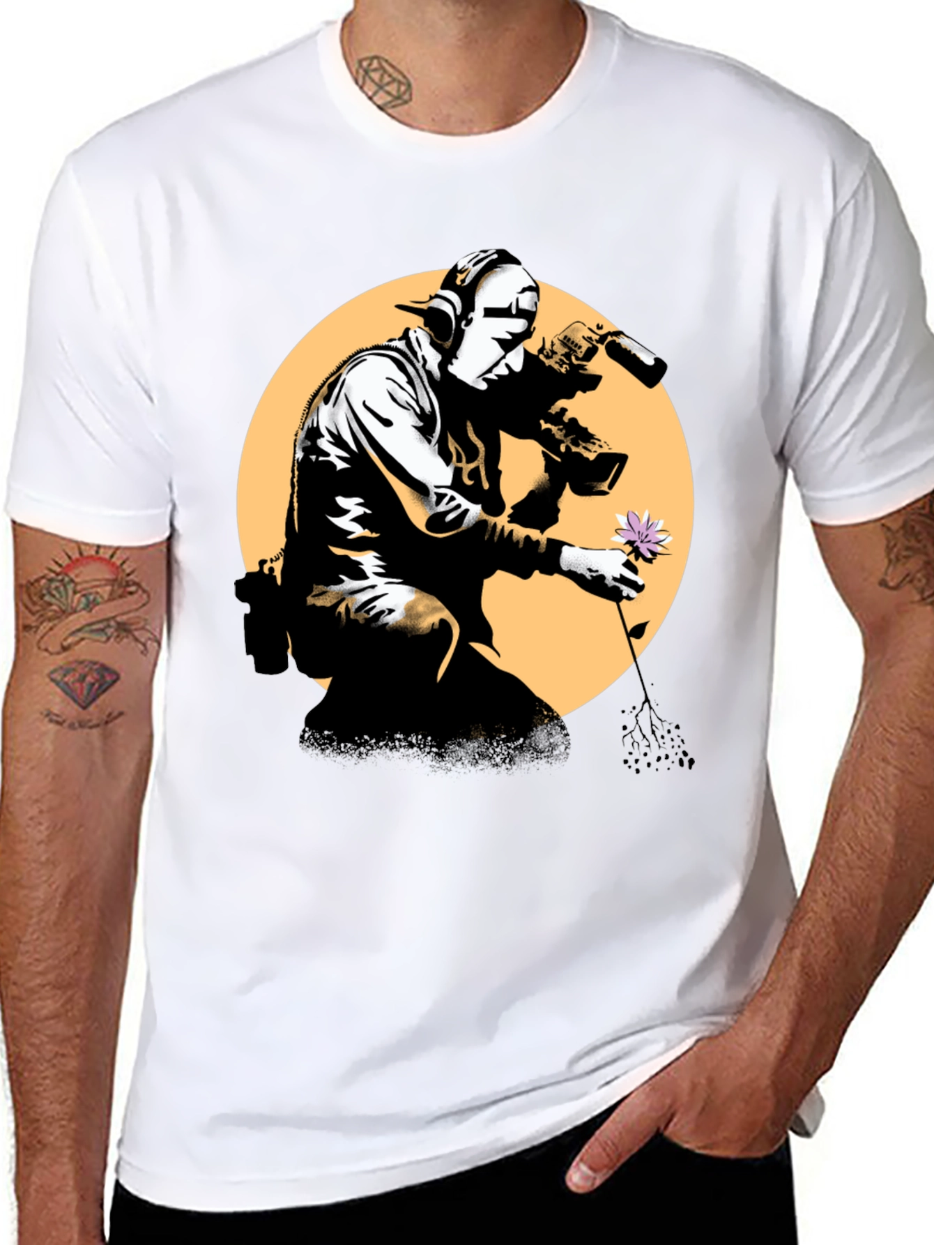 Banksy Flower Thrower T-Shirt - Street Art Inspired Tee