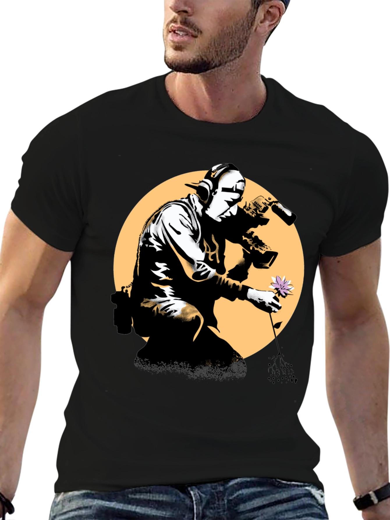 Banksy Flower Thrower T-Shirt - Street Art Inspired Tee