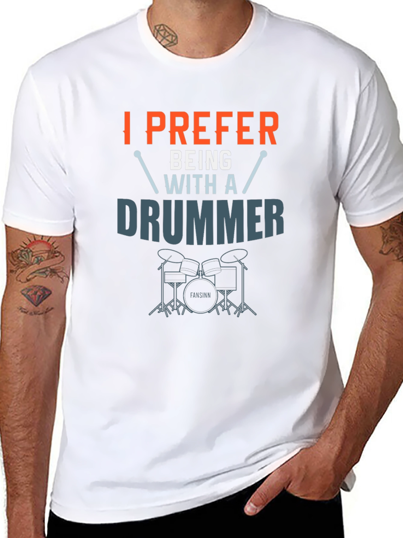 I Prefer Being With A Drummer Graphic T-Shirt