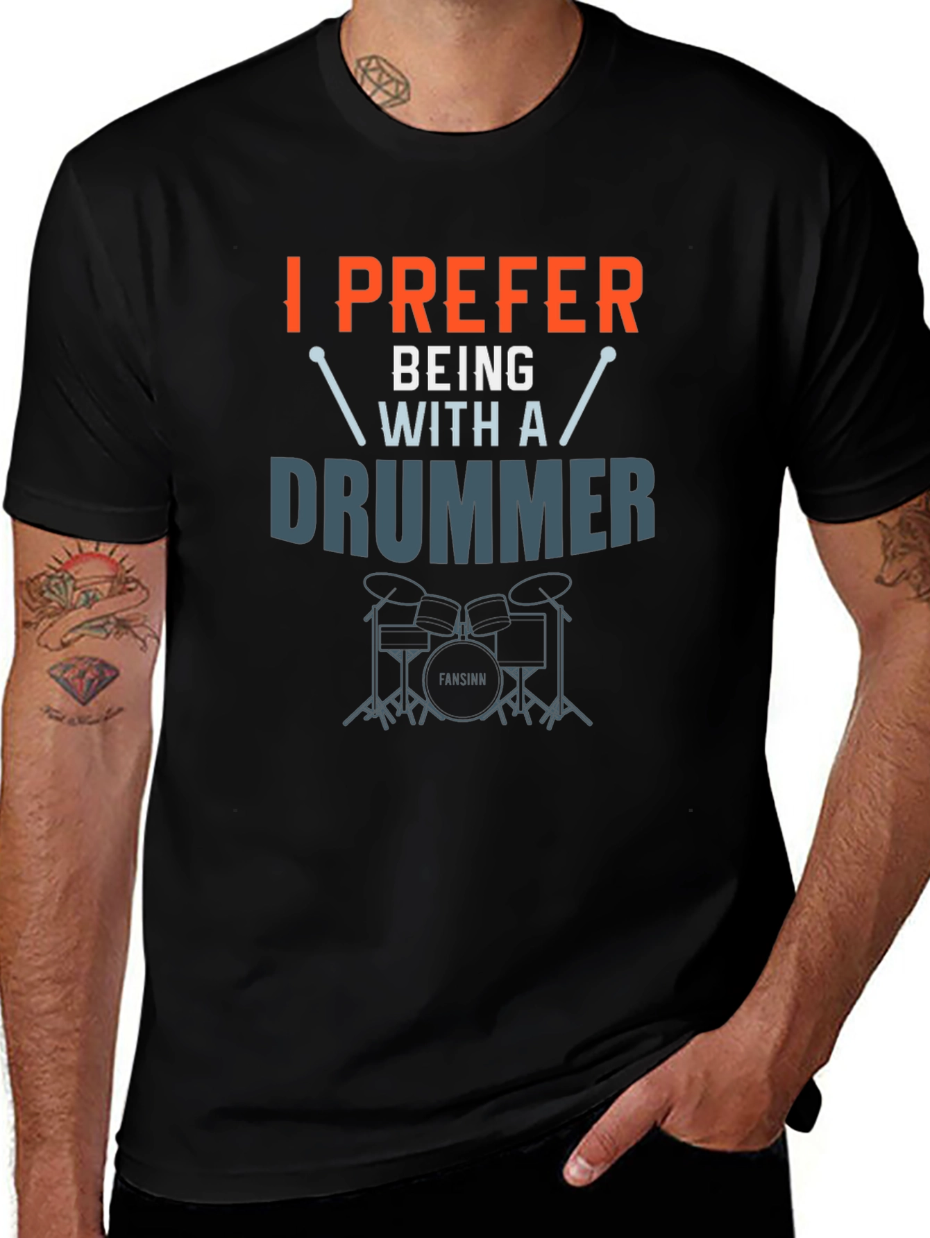 I Prefer Being With A Drummer Graphic T-Shirt