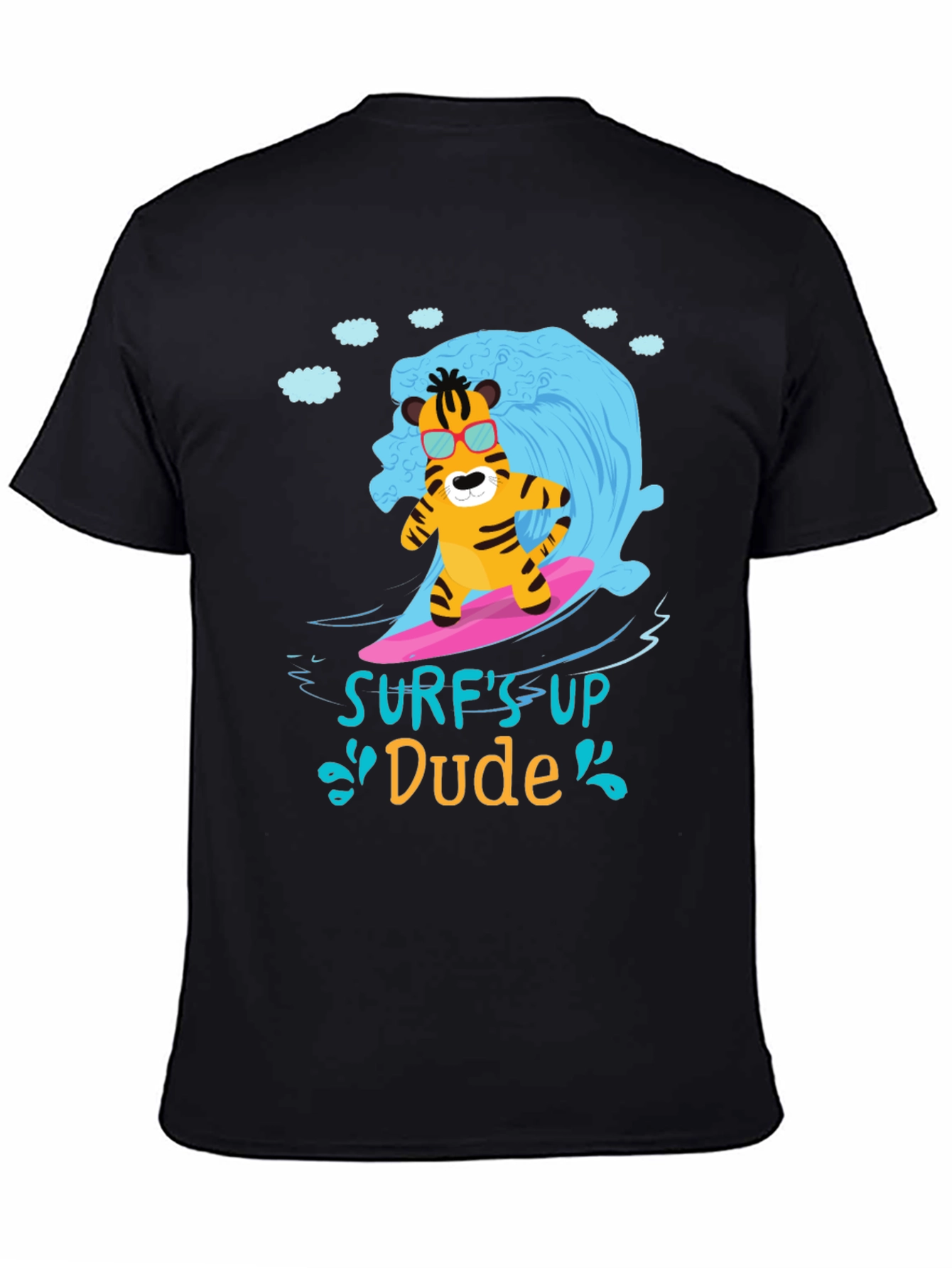 Surfs Up Dude T-Shirt - Cool Tiger Design