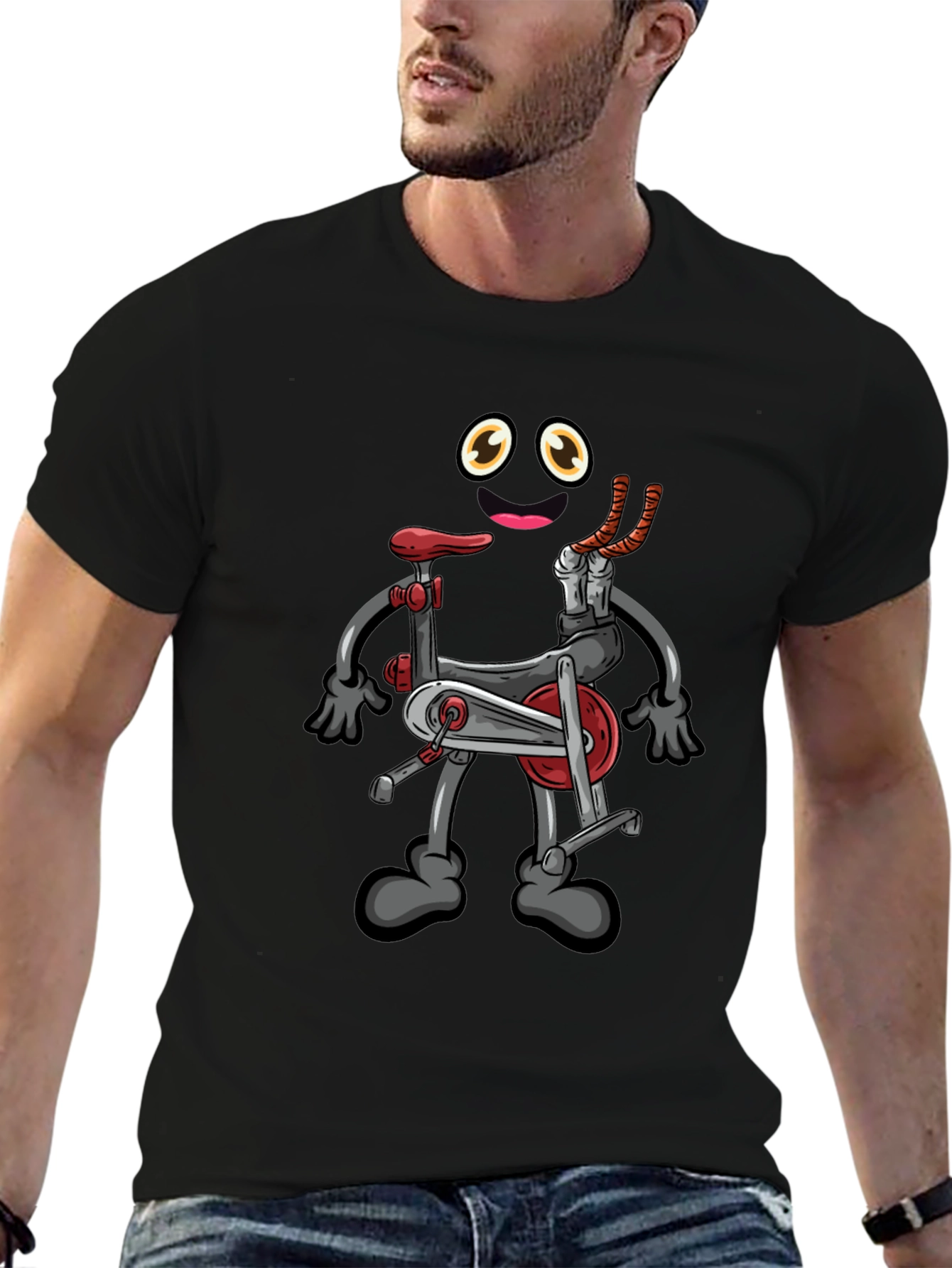 Cartoon Exercise Bike Graphic Tee