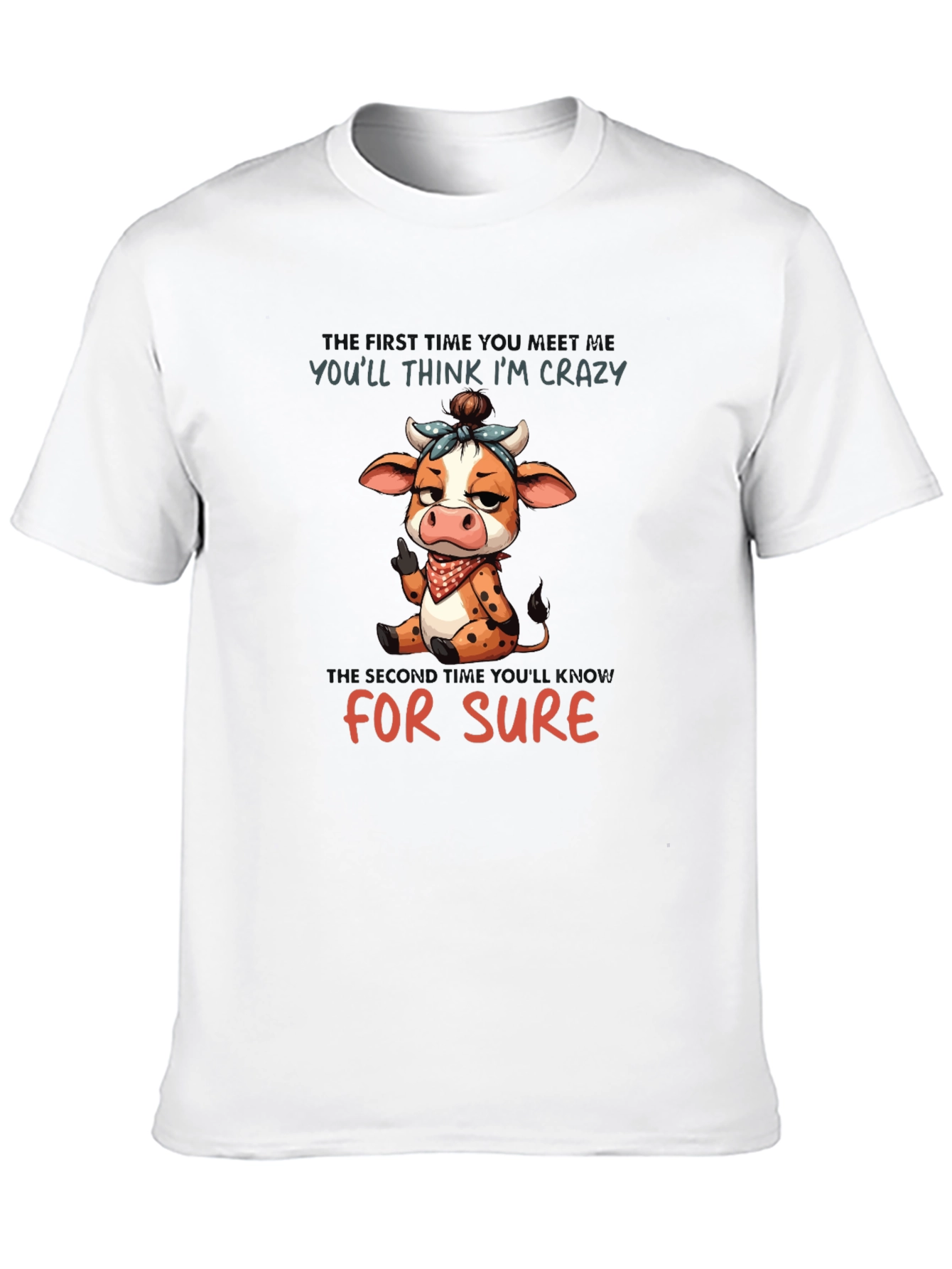 Crazy Cow Graphic Tee - Funny Unisex T-Shirt