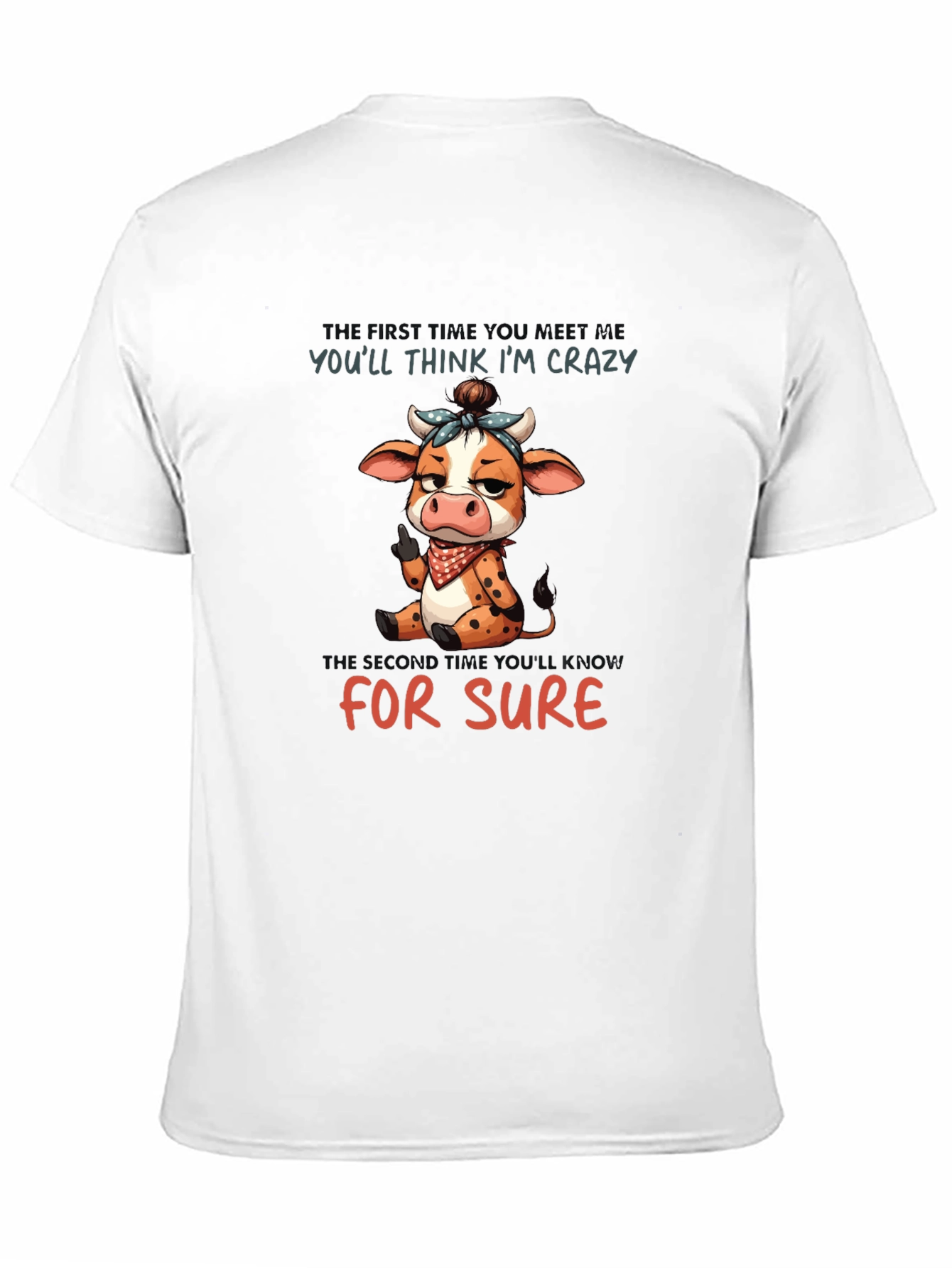 Crazy Cow Graphic Tee - Funny Unisex T-Shirt