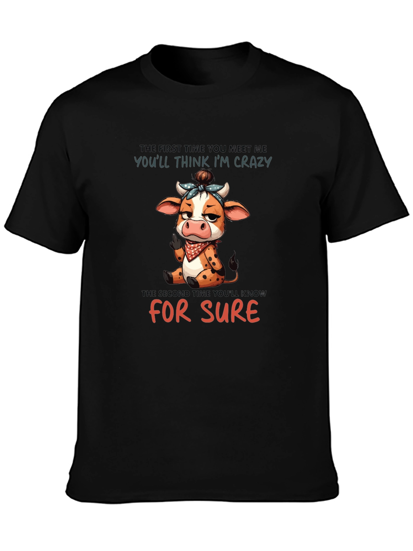 Crazy Cow Graphic Tee - Funny Unisex T-Shirt
