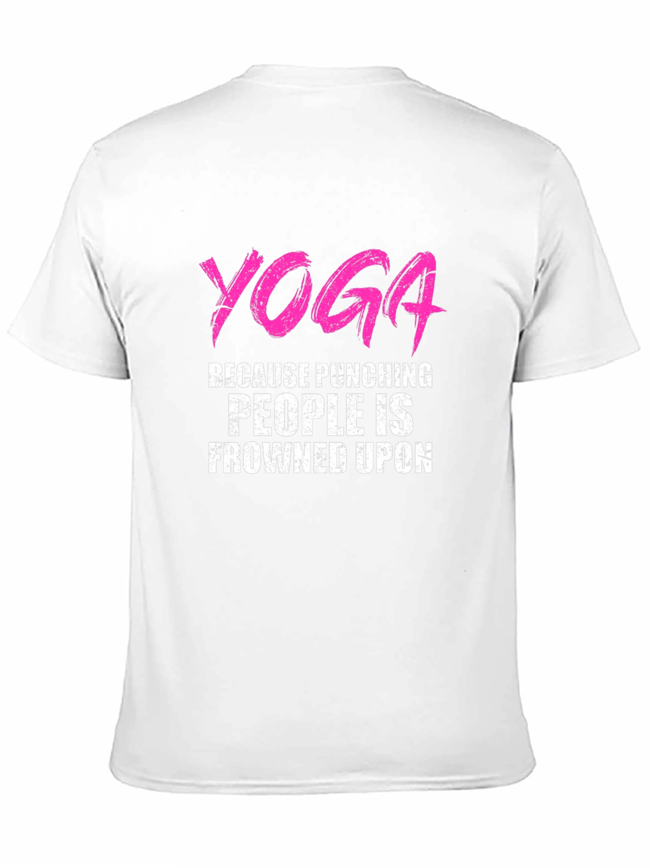 Yoga Punching People Frowned Upon Black T-Shirt